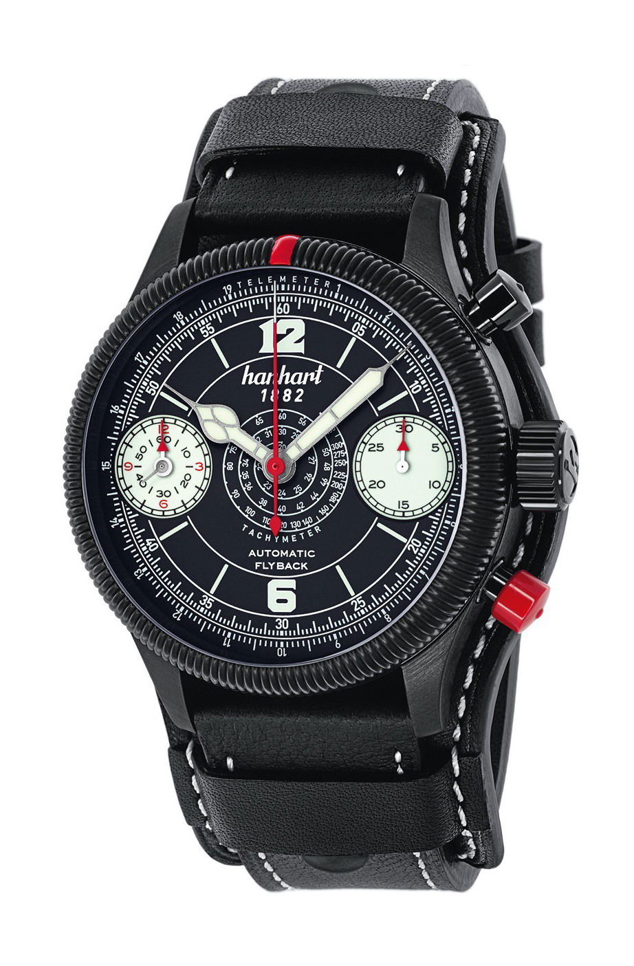 Hanhart PIONEER Stealth 1882, Fluted Bezel