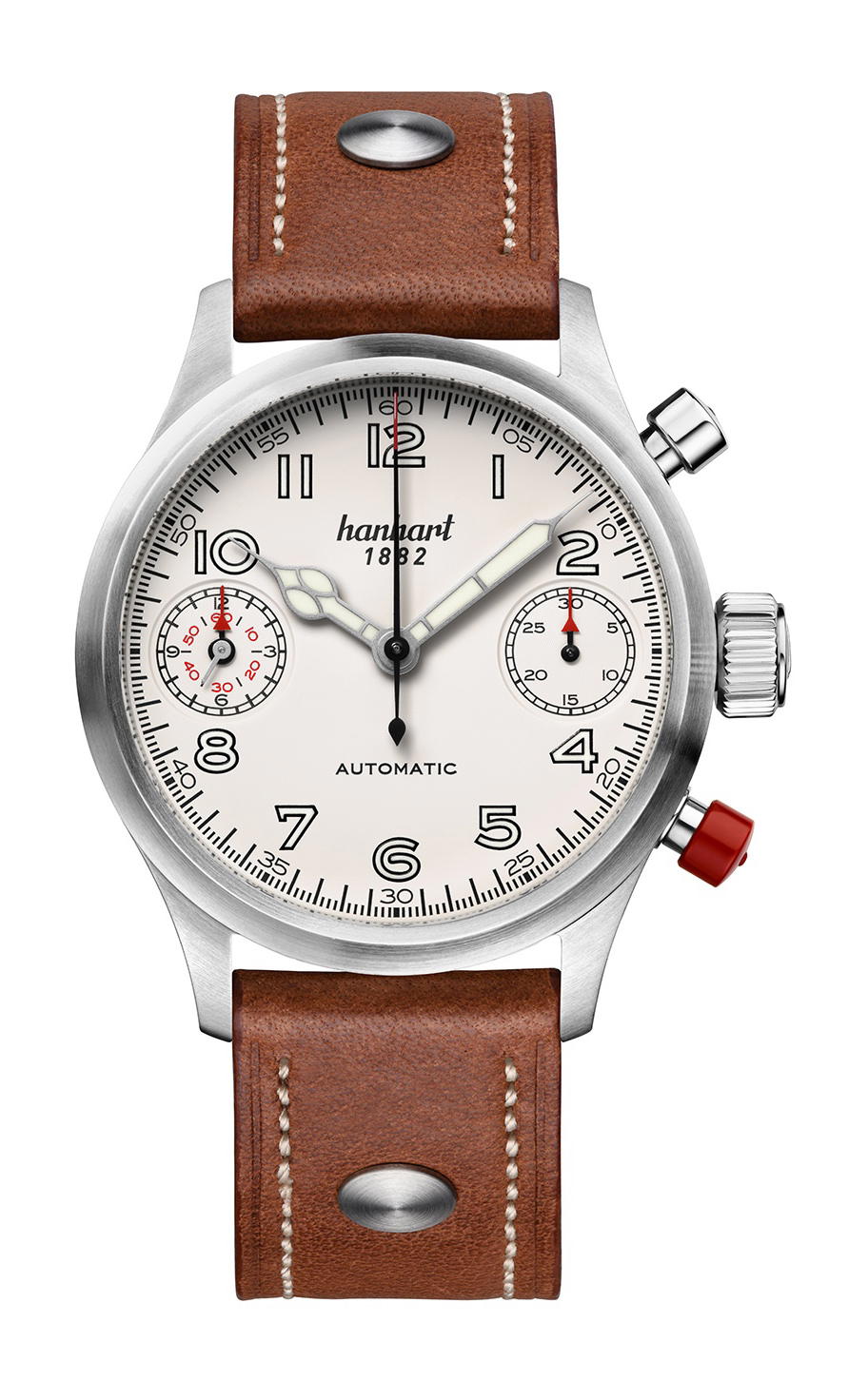 Hanhart PIONEER TwinDicator Antique White Smooth Bezel