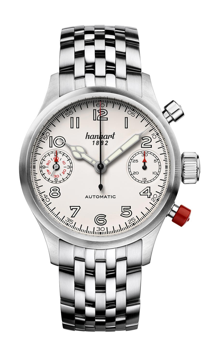 Hanhart PIONEER TwinDicator Antique White Smooth Bezel
