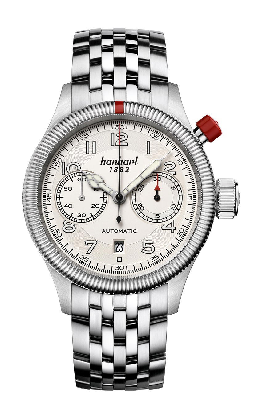 Hanhart PIONEER MonoControl Silver, Fluted Bezel