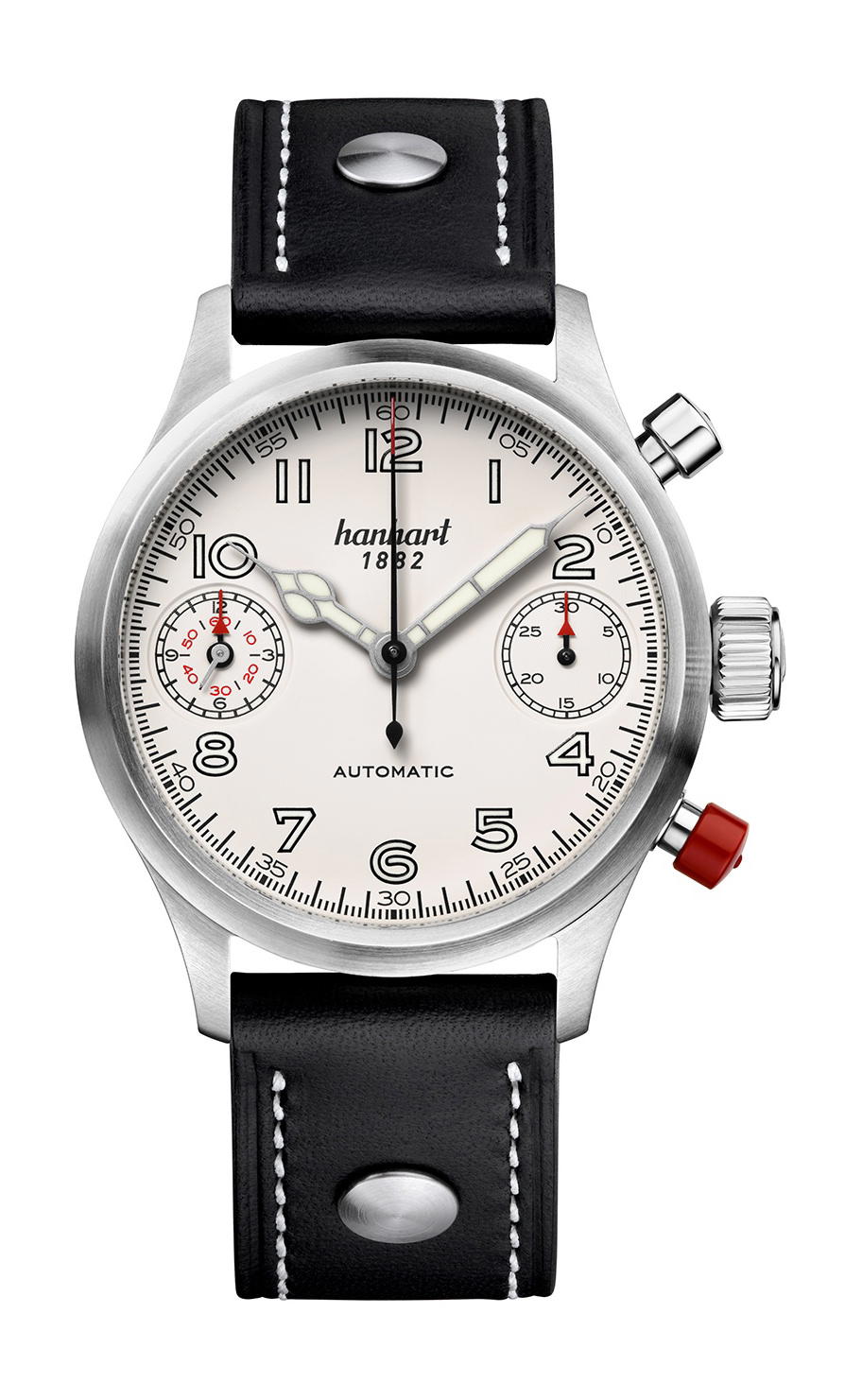 Hanhart PIONEER TwinDicator Antique White Smooth Bezel