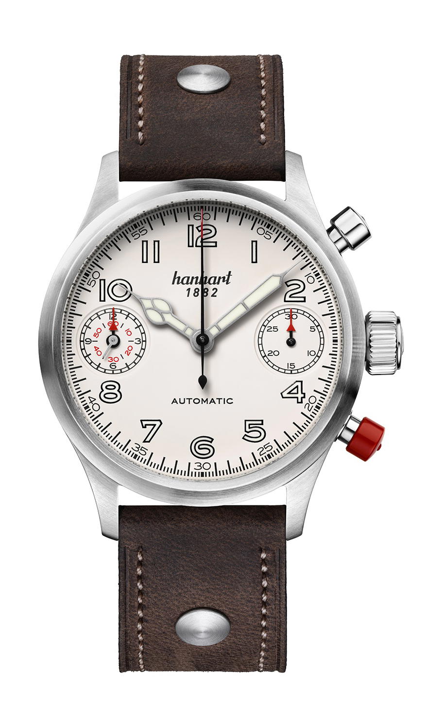 Hanhart PIONEER TwinDicator Antique White Smooth Bezel