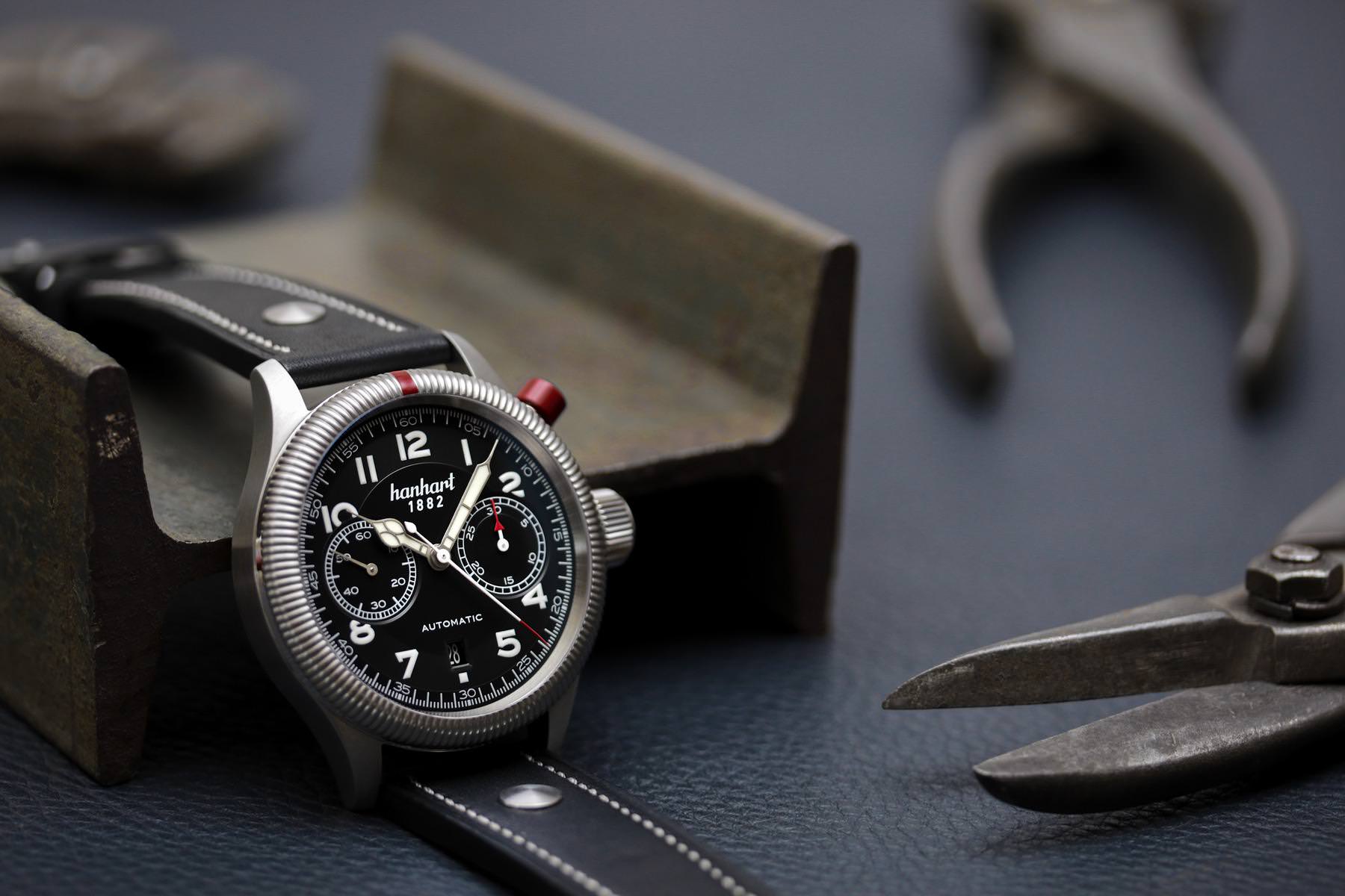 Hanhart PIONEER MonoControl Black, Fluted Bezel