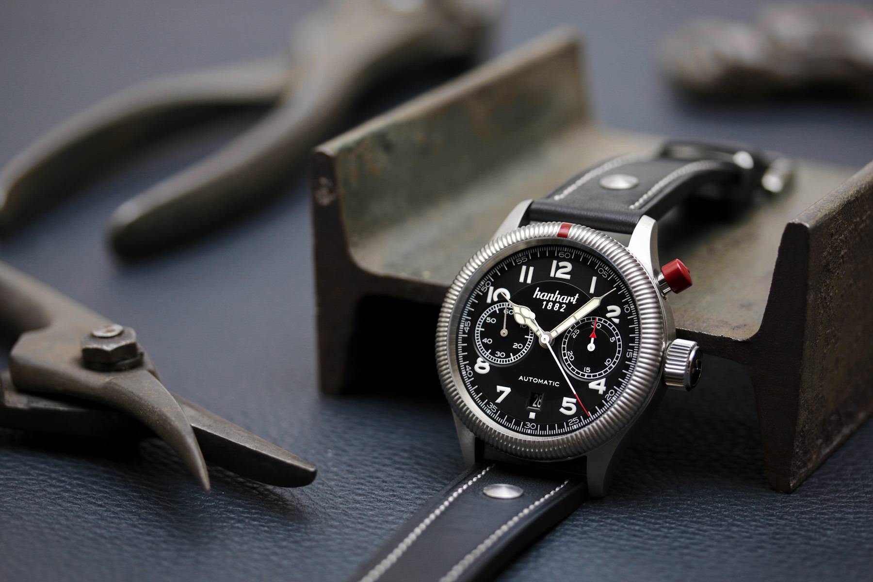 Hanhart PIONEER MonoControl Black, Fluted Bezel