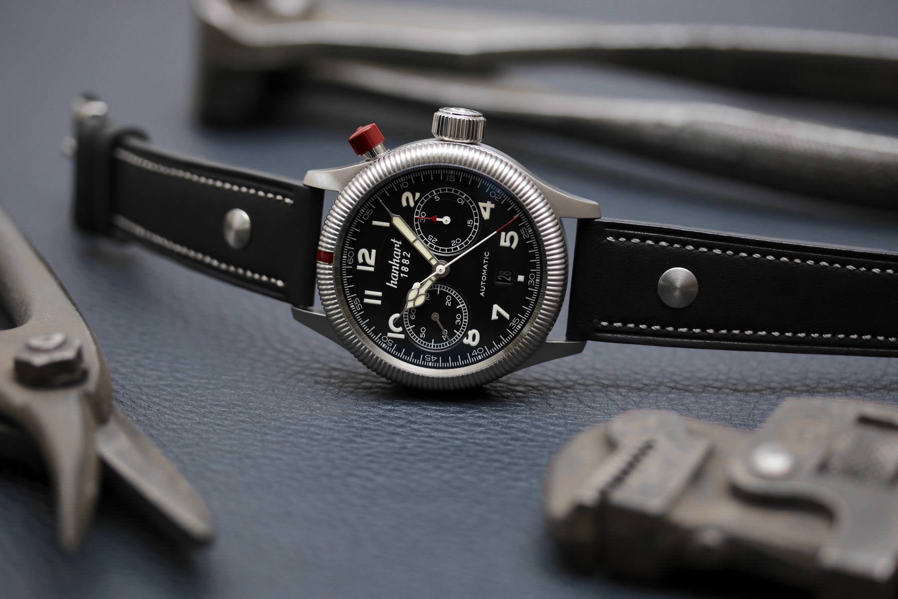 Hanhart PIONEER MonoControl Black, Fluted Bezel