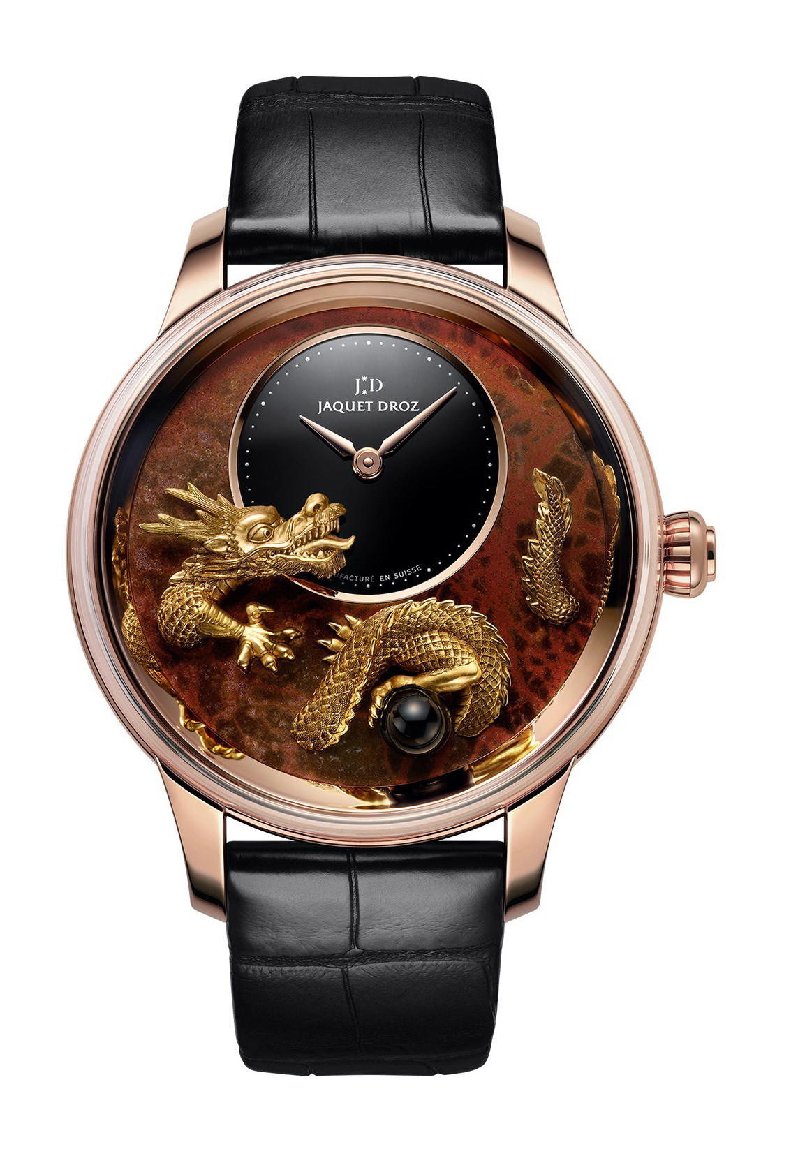 Jaquet Droz Petite Heure Minute Relief Dragon
