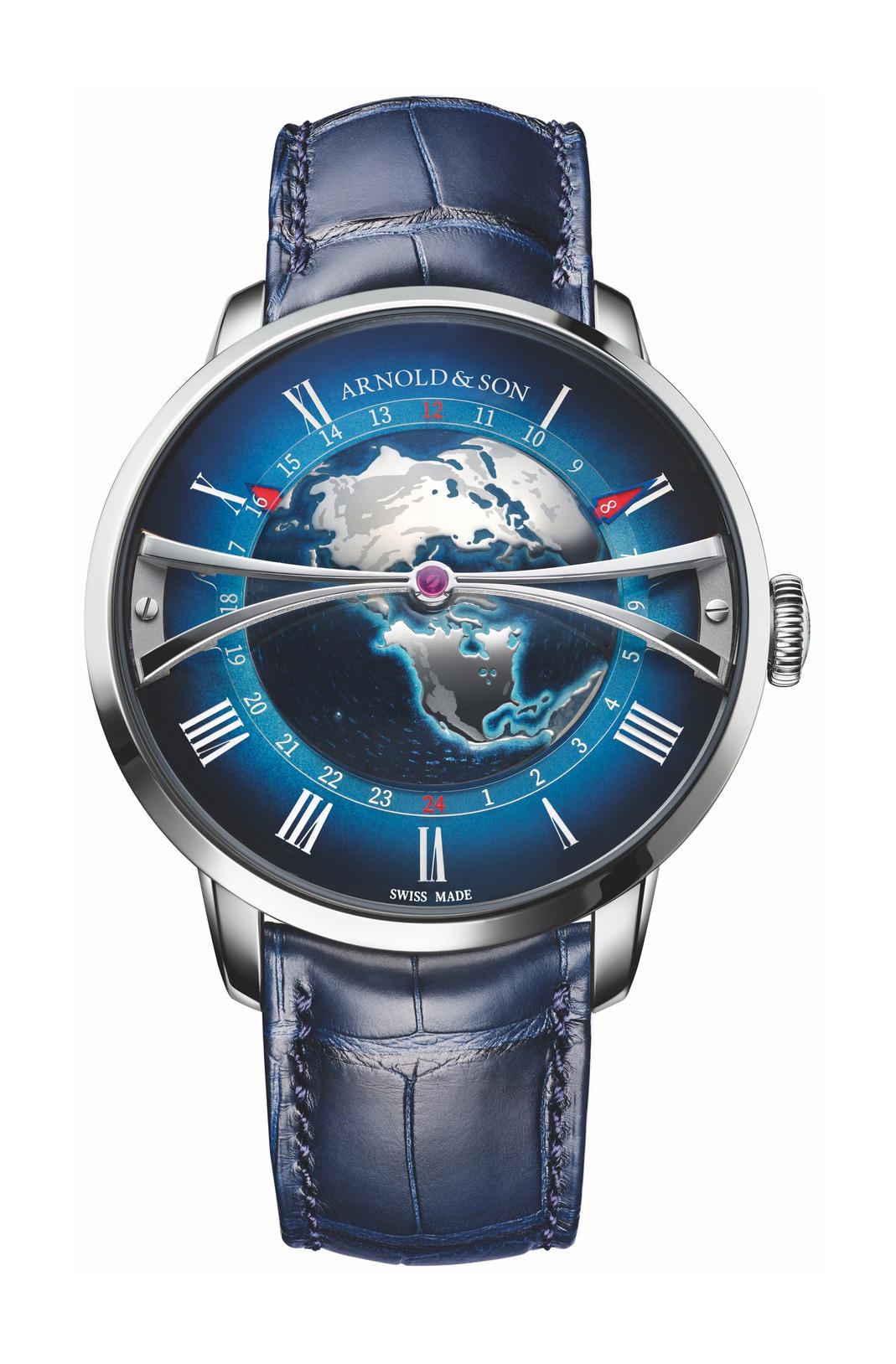 Arnold & Son Globetrotter Steel Blue