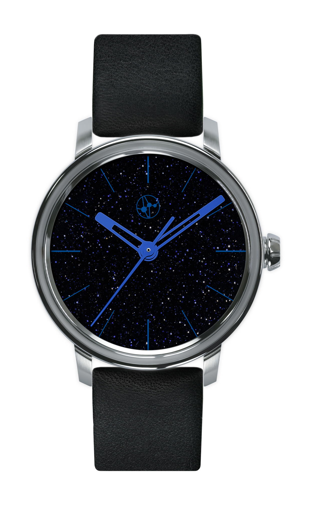 Lundis Bleus Contemporaines Ref.1120-AV "Dark Blue Aventurine Glass - Blue Markers"