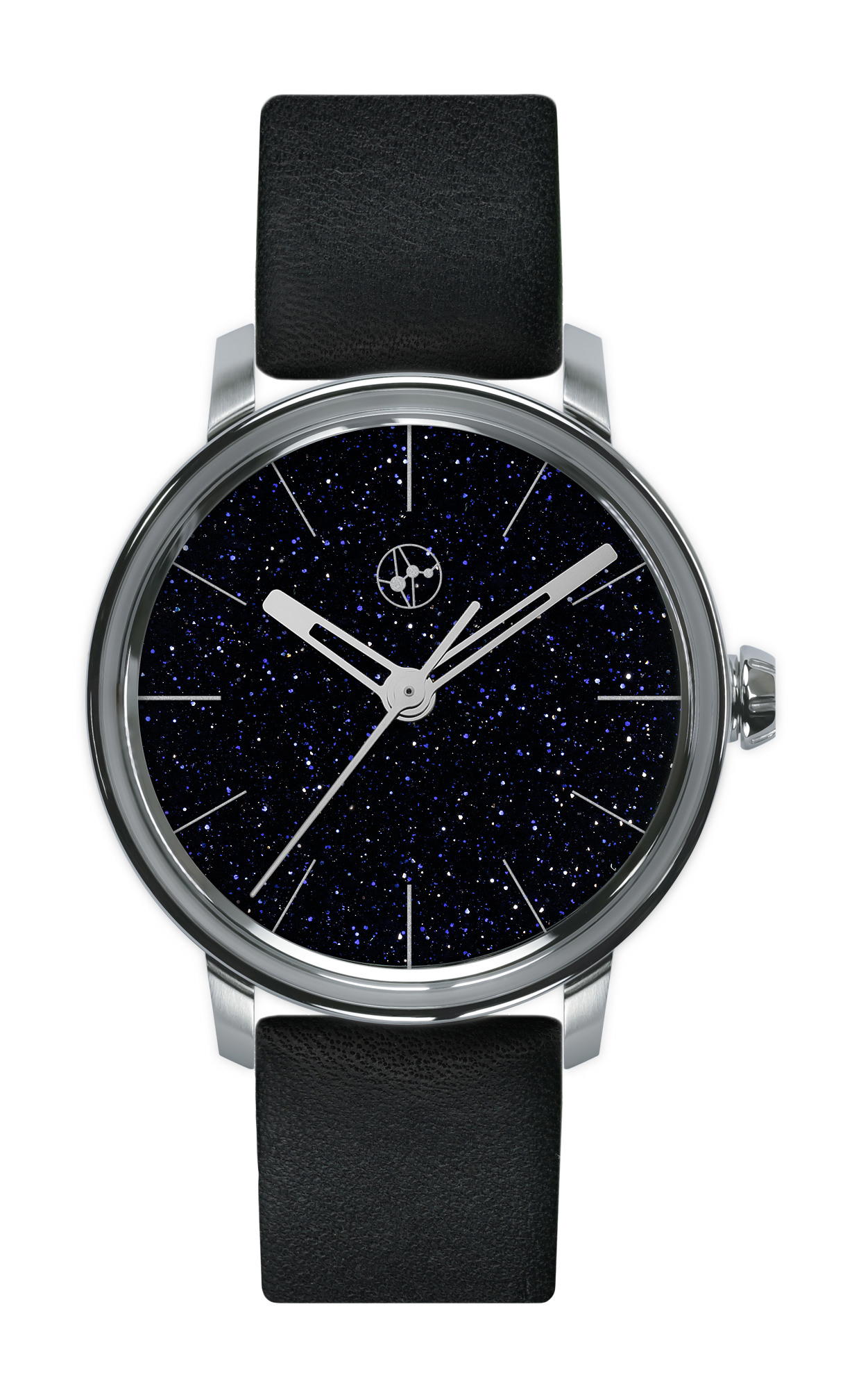 Lundis Bleus Contemporaines Ref.1120-AV "Dark Blue Aventurine Glass - Silver Markers"