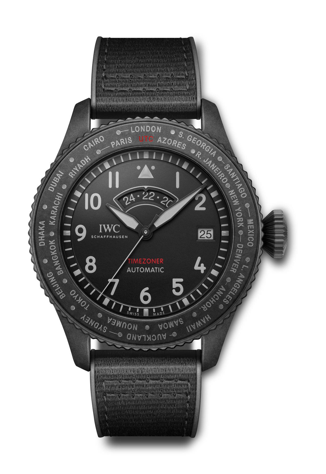 IWC Schaffhausen Pilot’s Watch Timezoner Top Gun Ceratanium