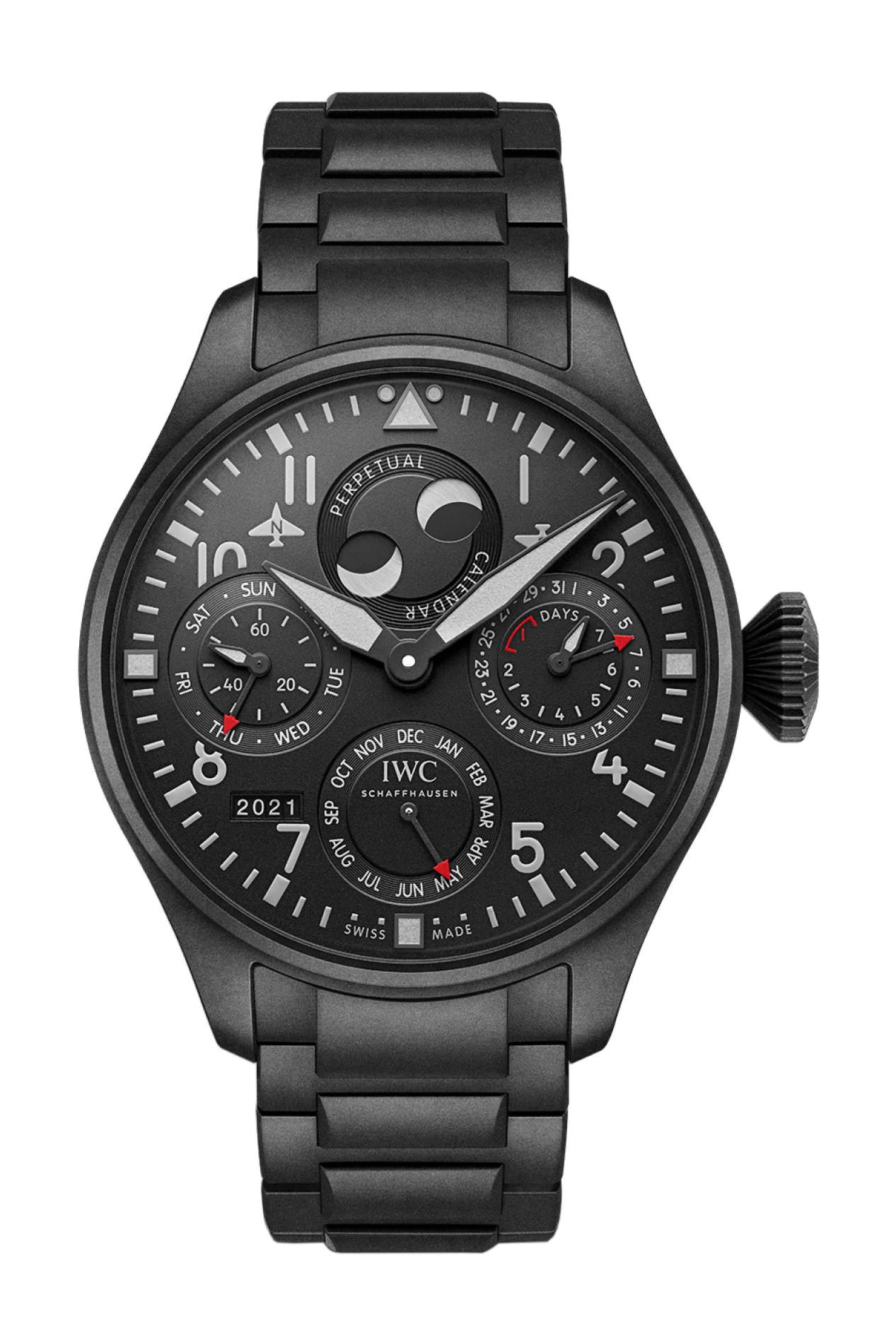 IWC Schaffhausen Big Pilot's Watch Perpetual Calendar Top Gun Ceratanium