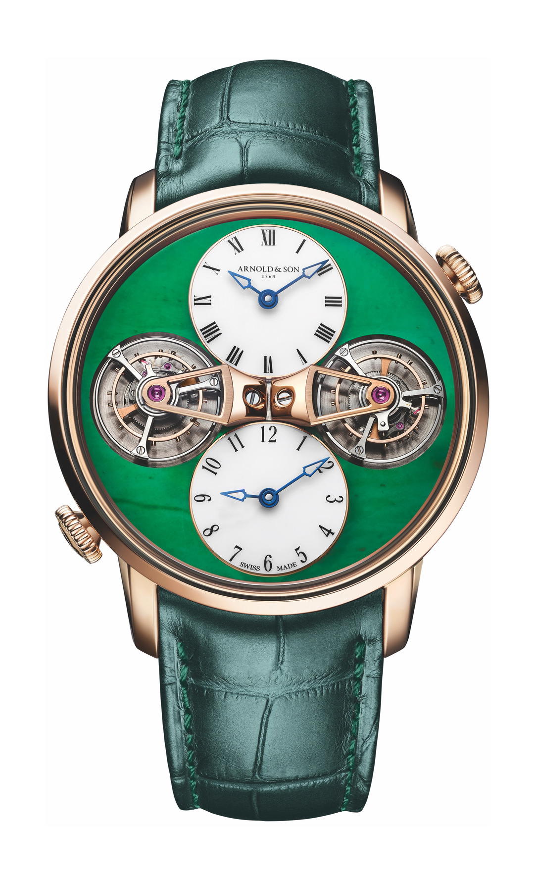 Arnold & Son Double Tourbillon Jade Red Gold