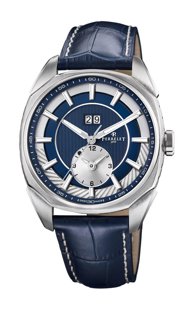 Perrelet LAB Peripheral Dual Time Big Date Blue