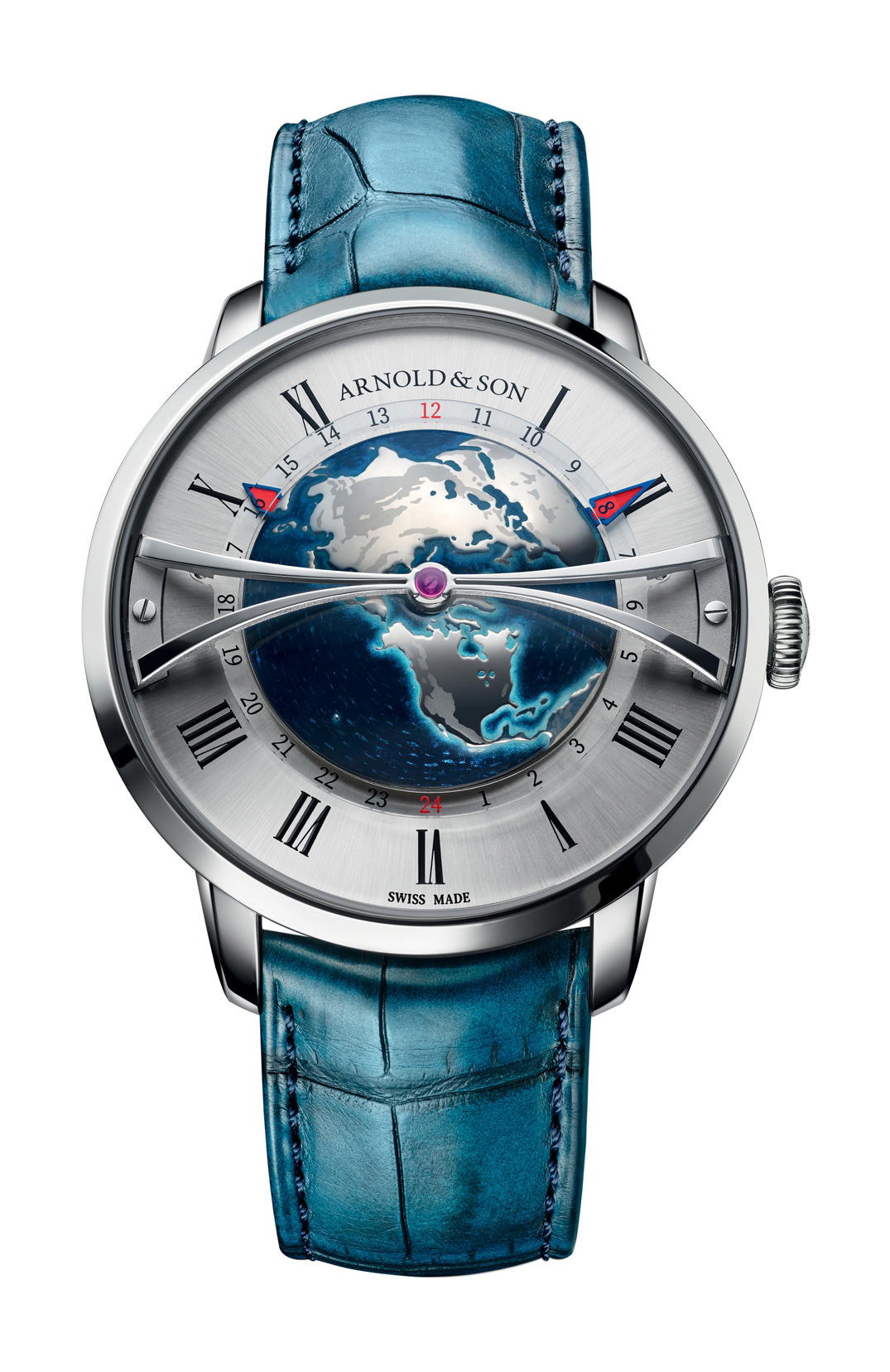 Arnold & Son Globetrotter 45 Steel Opaline