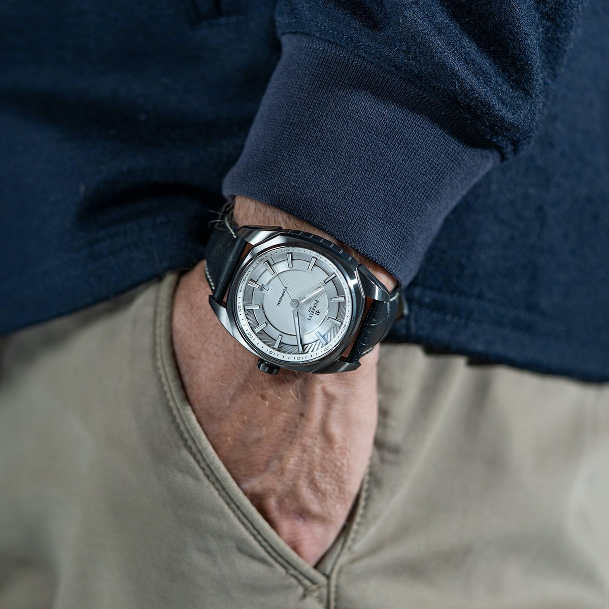Perrelet LAB Peripheral 3 Hands & Date Silver