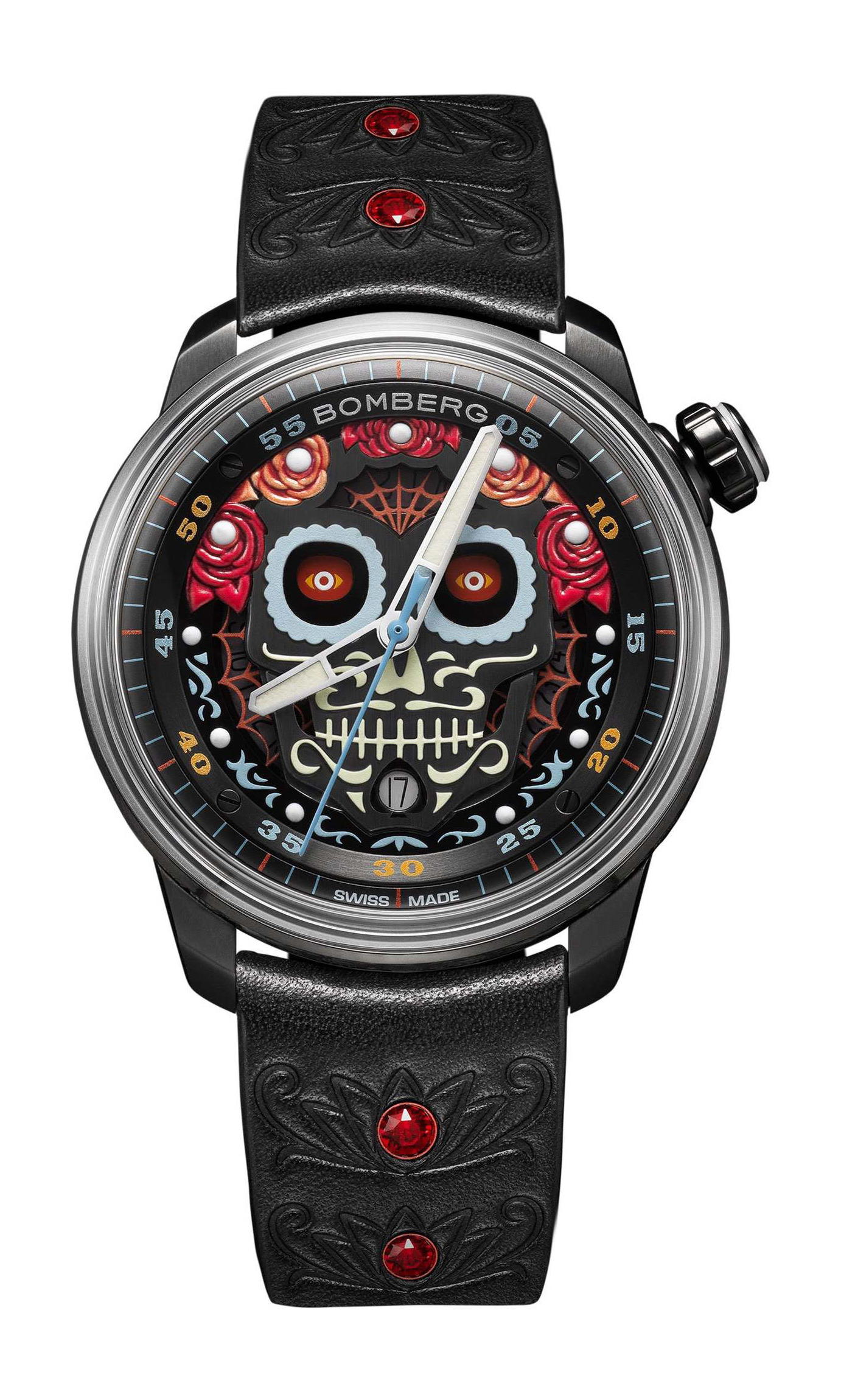 Bomberg BB-01 Automatic Dia de los Muertos Red