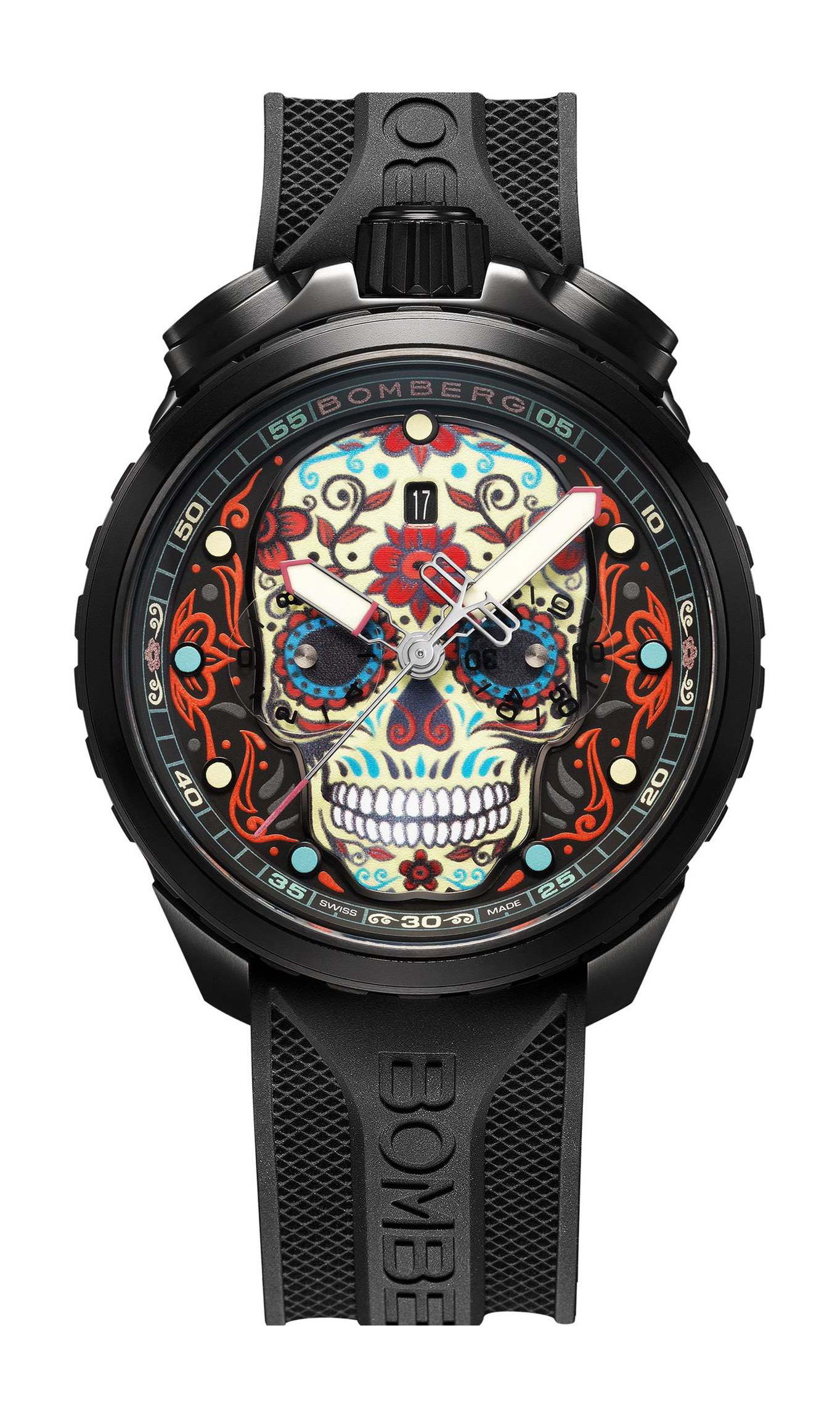 Bomberg BOLT-68 Heritage Sugar Skull Red