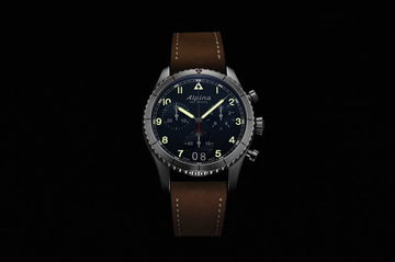 Alpina Startimer Pilot Quartz Chronograph Big Date Petroleum Blue