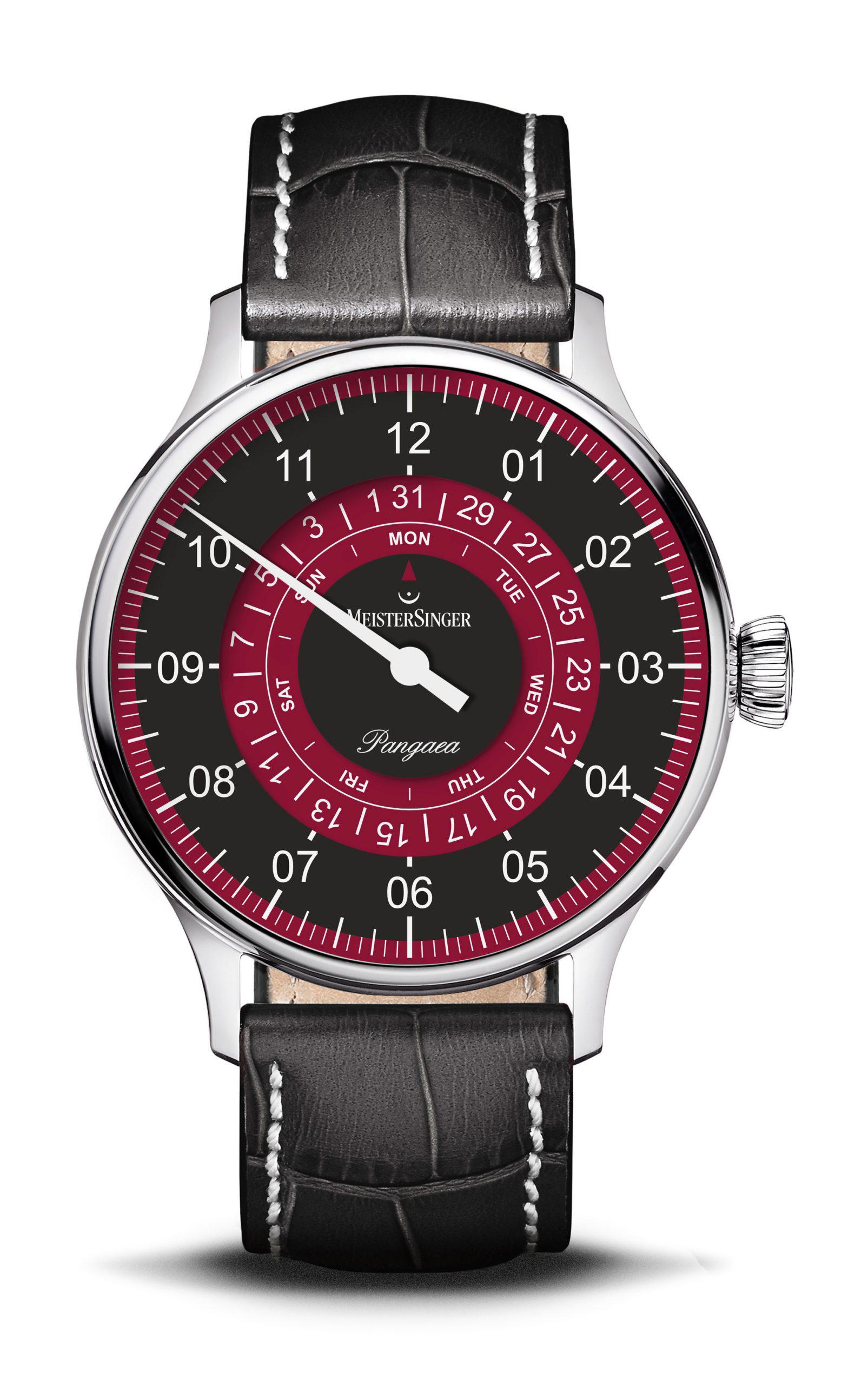 MeisterSinger Pangaea Day Date Black with Bordeaux