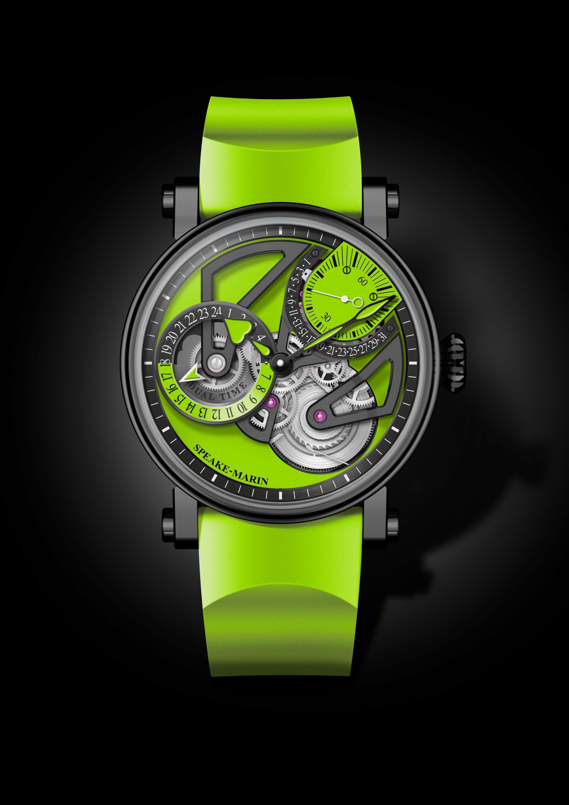 Speake-Marin Openworked Dual Time Lime
