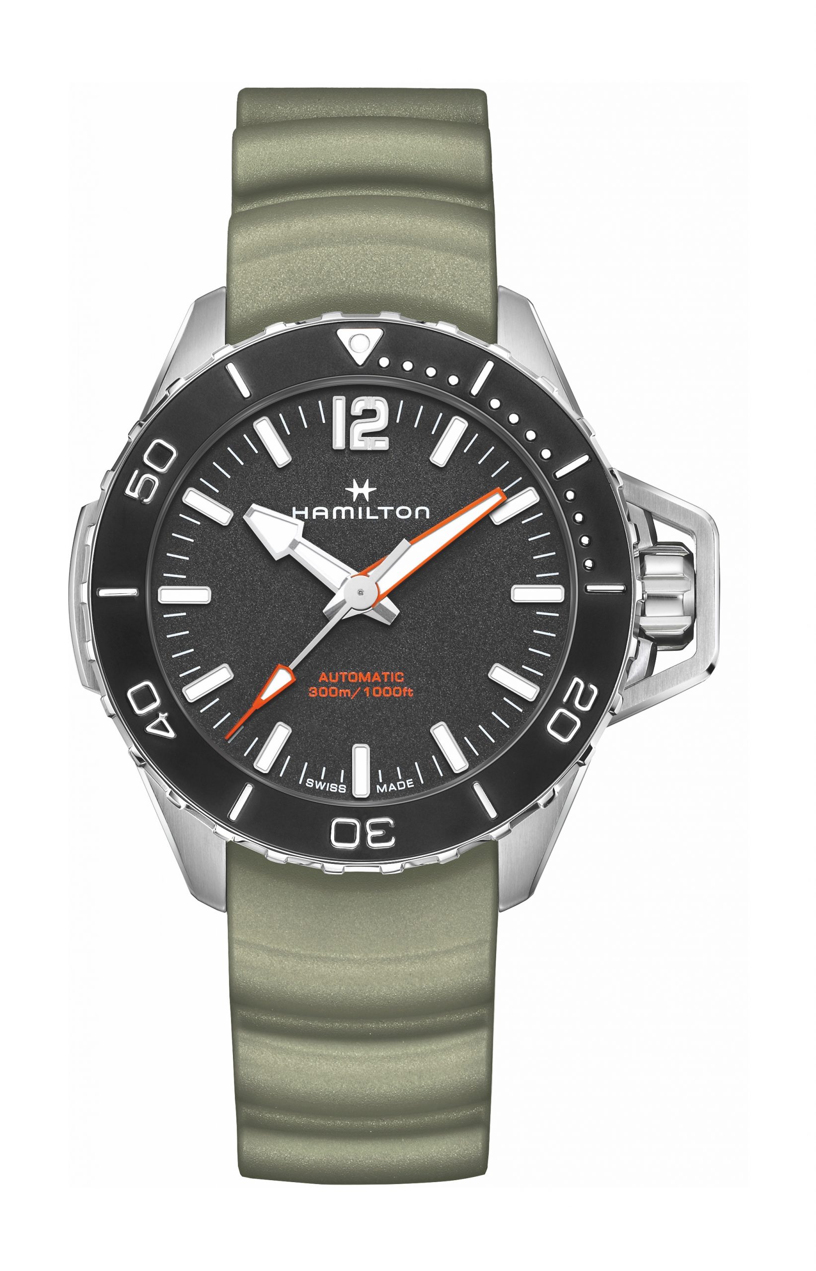 時計 hamilton khaki navy frogman Hamilton Khaki Navy Frogman Auto Watch Green Dial, 41mm