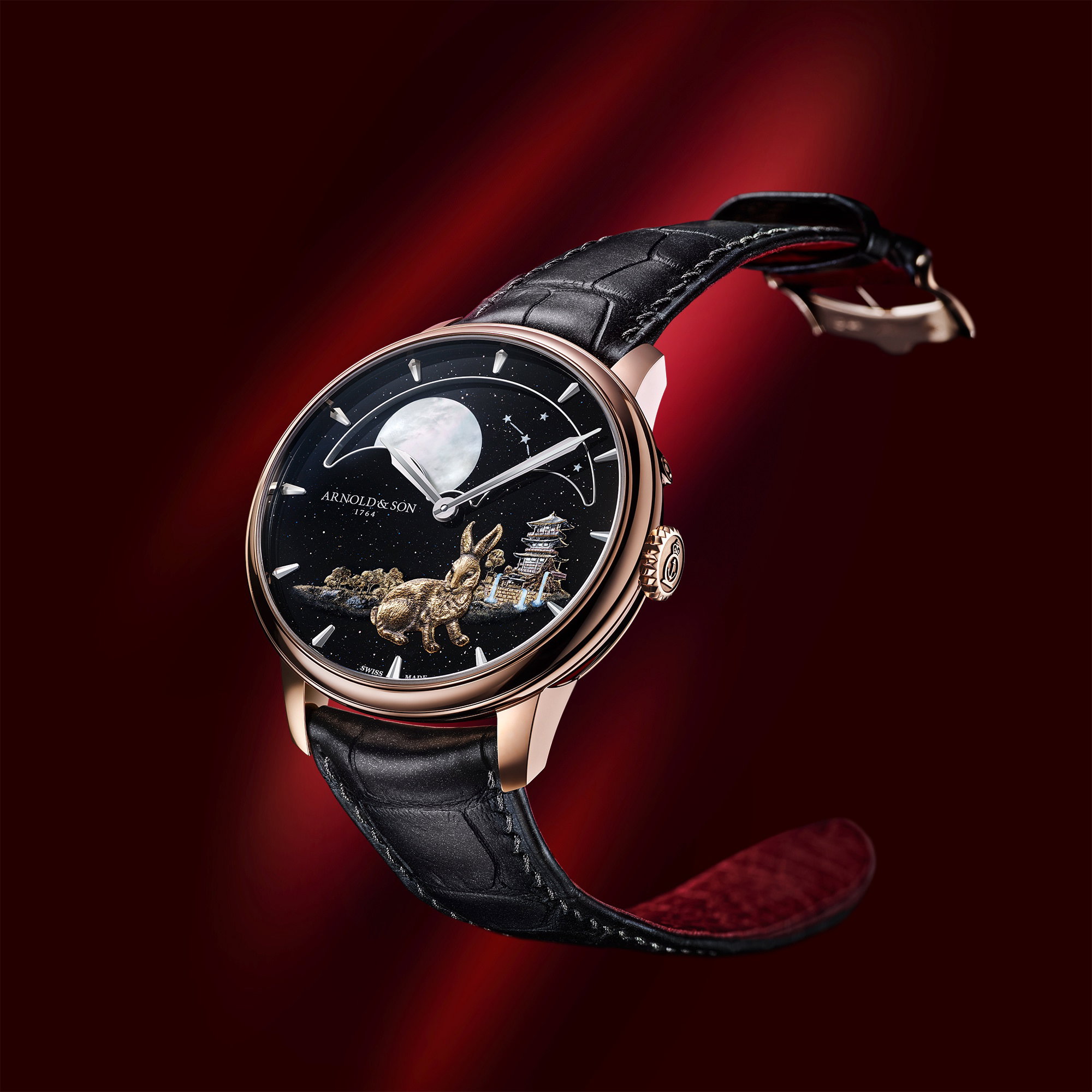 Arnold & Son Perpetual Moon 41.5 Red Gold "Year of the Rabbit"