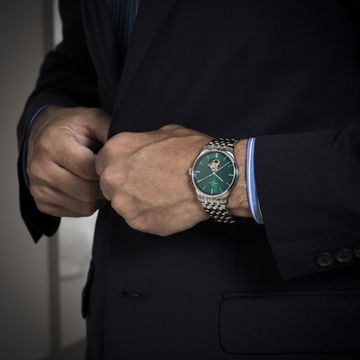 Perrelet Weekend Open Heart Green