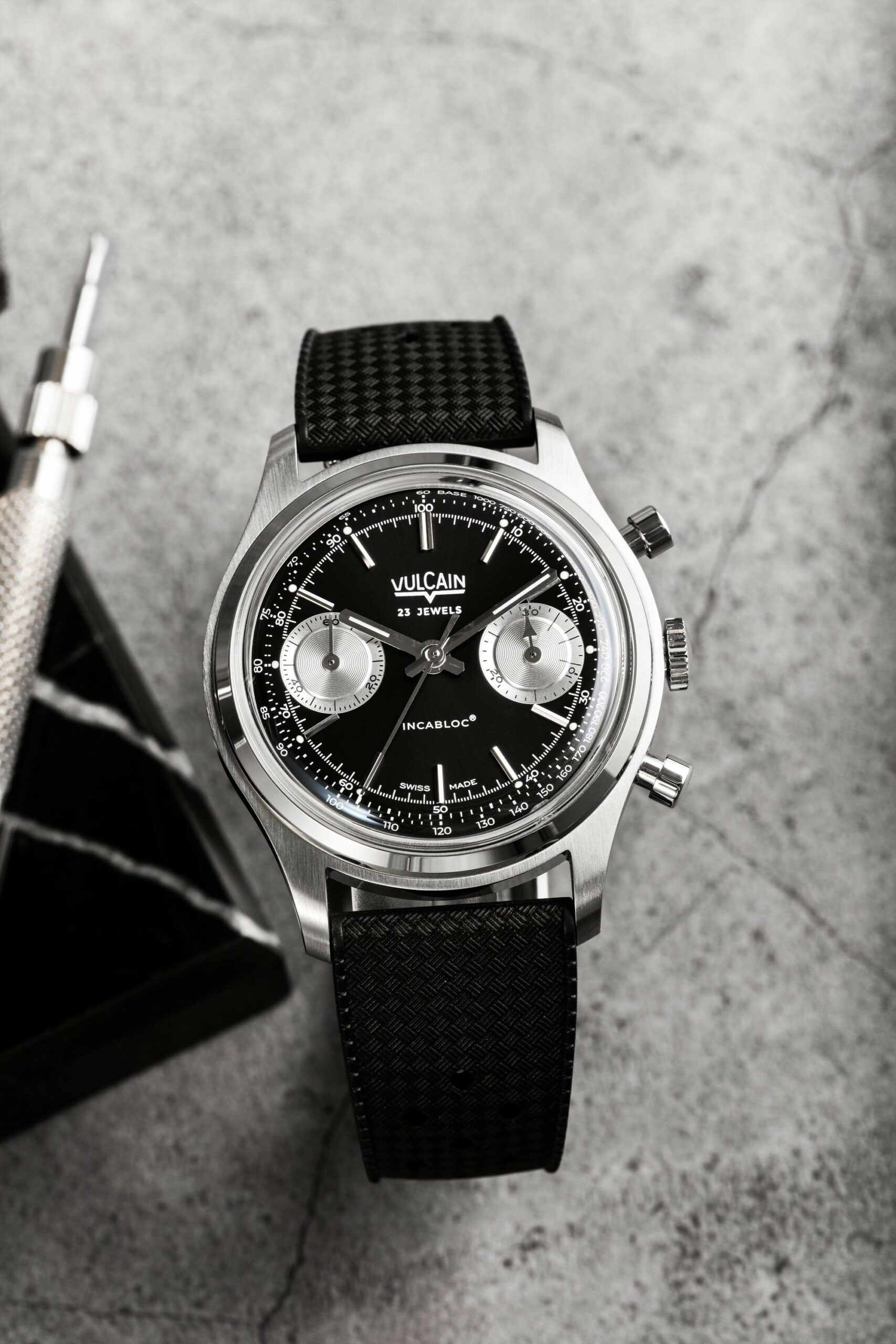 Chronograph 1970's Black & Silver - Image 3