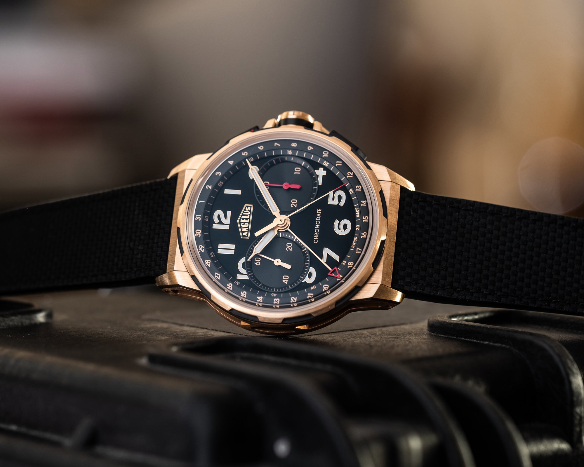 Angelus Chronodate Gold Black