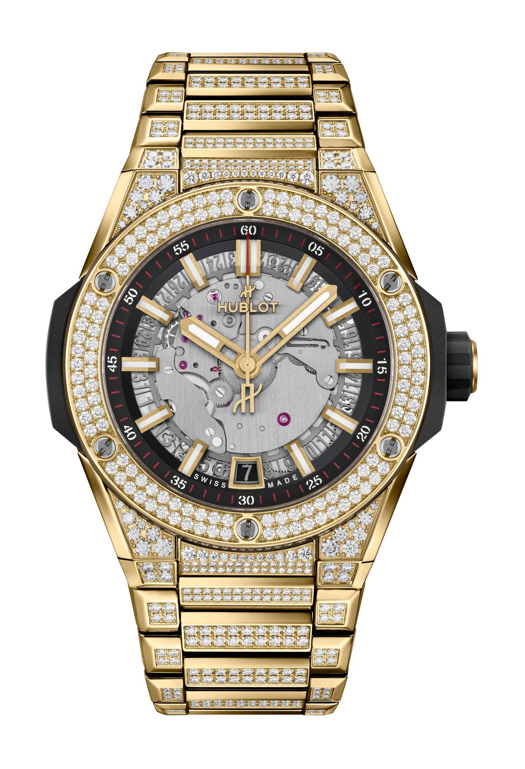 Hublot Big Bang Integrated Time Only Yellow Gold Pavé