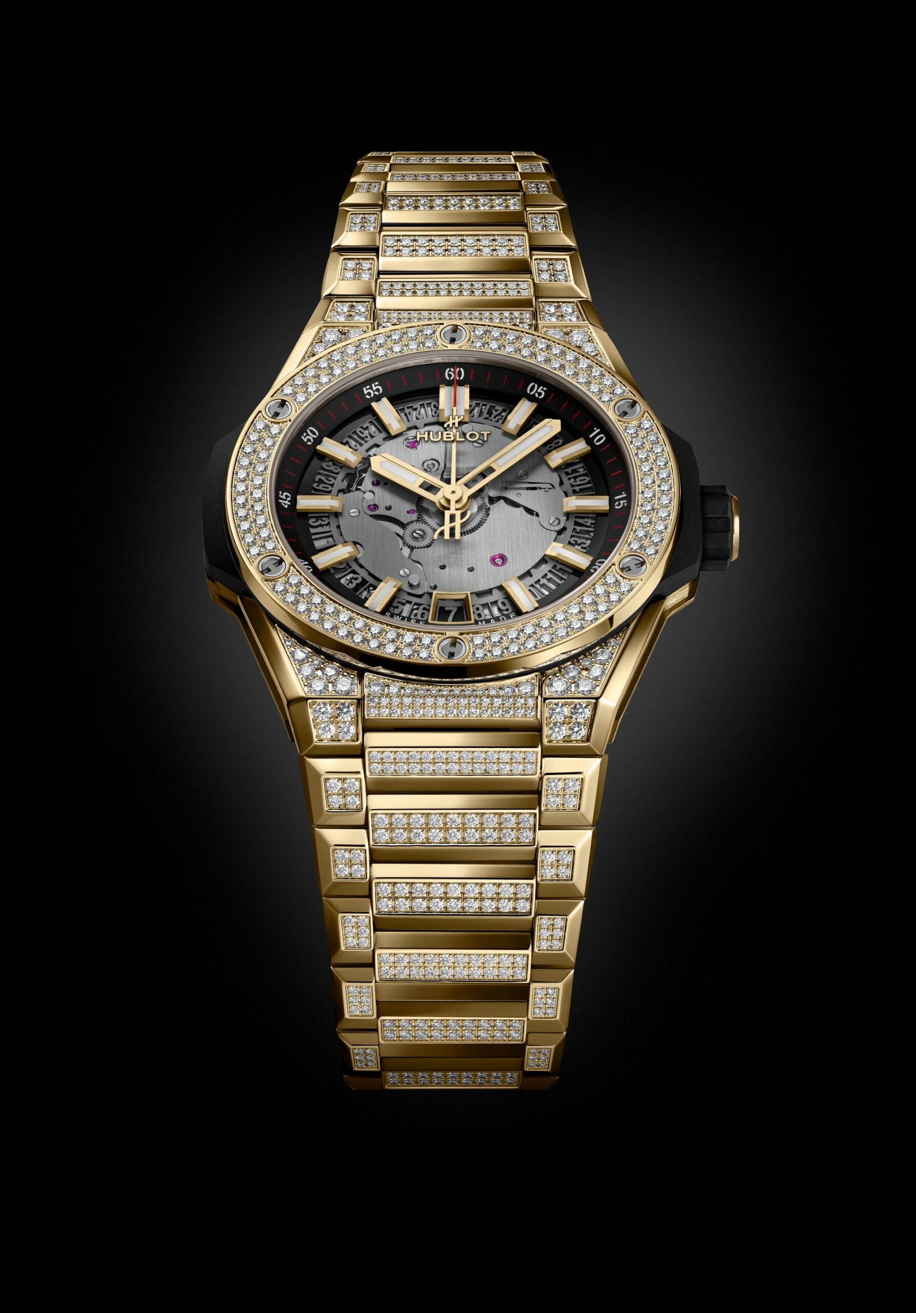 Hublot Big Bang Integrated Time Only Yellow Gold Pavé