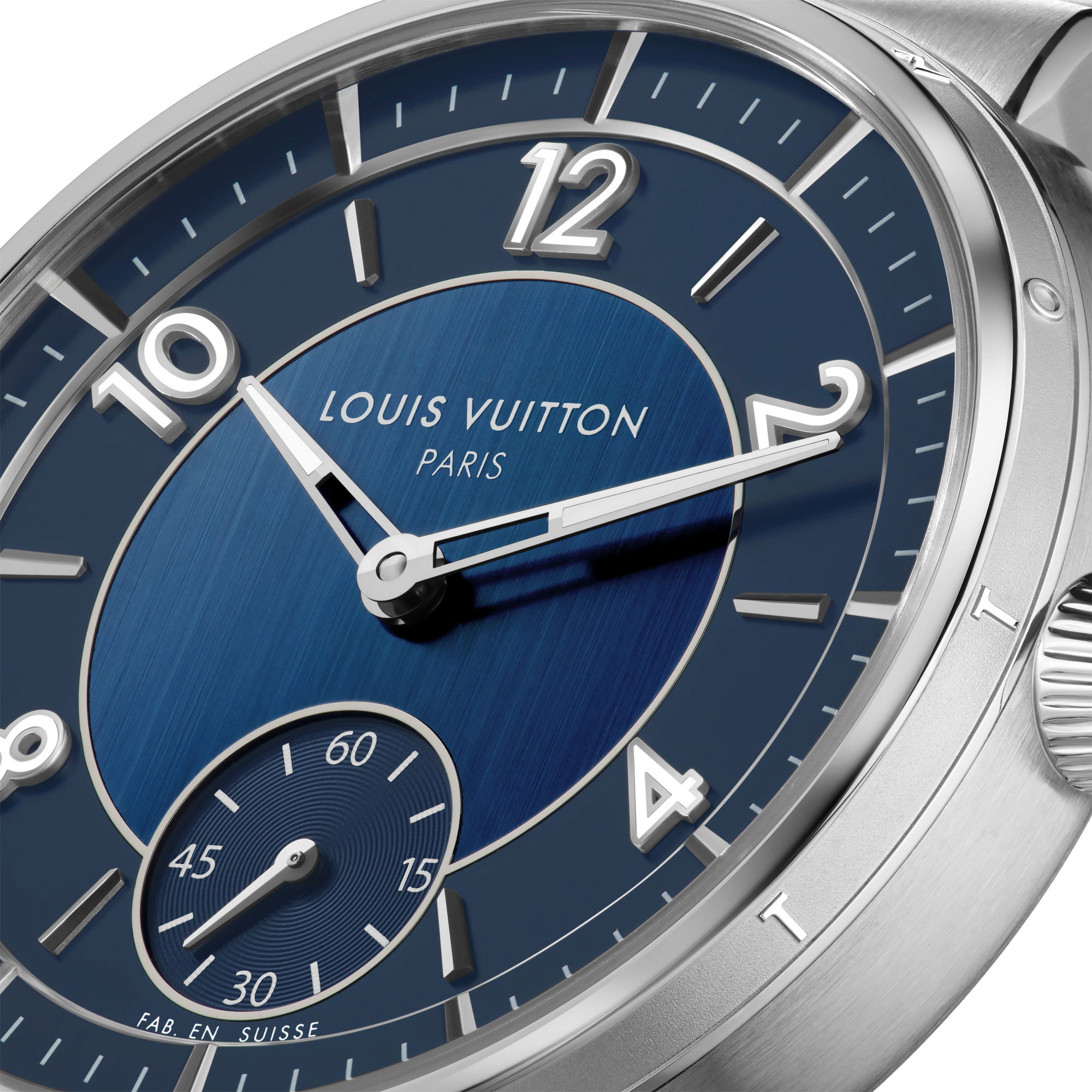 ルイヴィトン　TAMBOUR QUARTZ LOUIS VUITTON Tambour Moon Dual Time MM QA108Z Quartz Silver