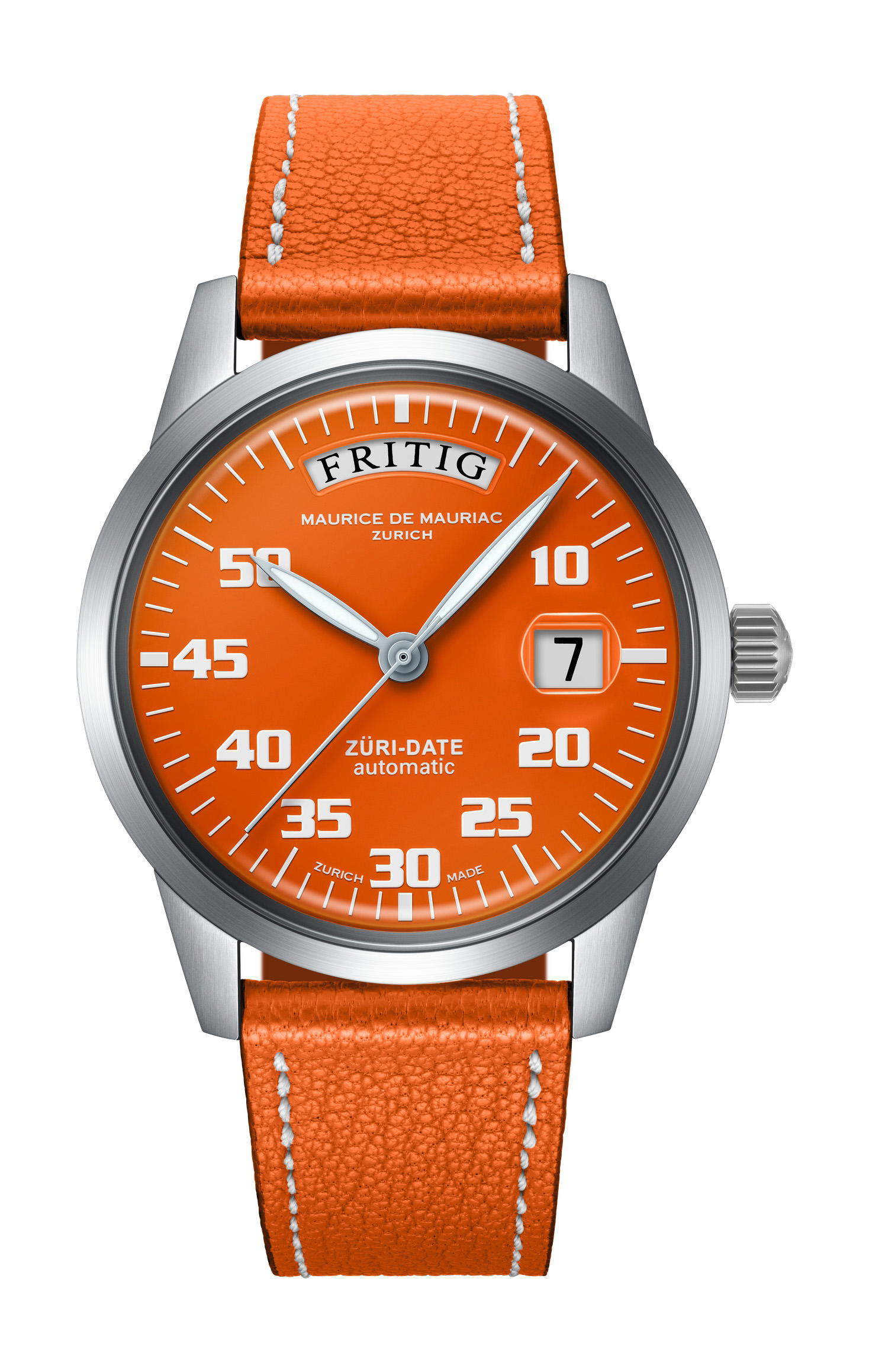 Maurice de Mauriac Automatic Date "Züri Date" Orange