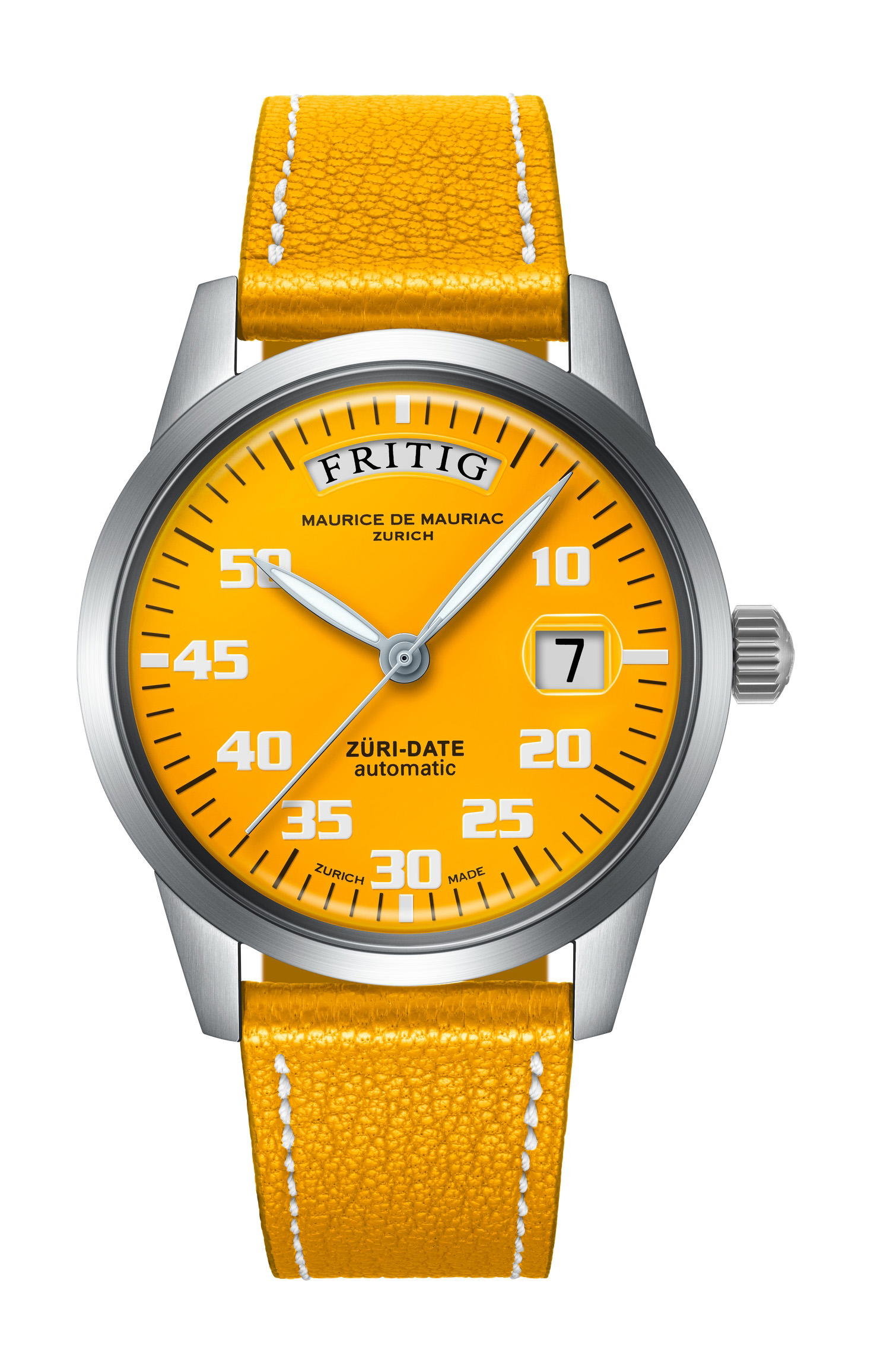 Maurice de Mauriac Automatic Date "Züri Date" Yellow