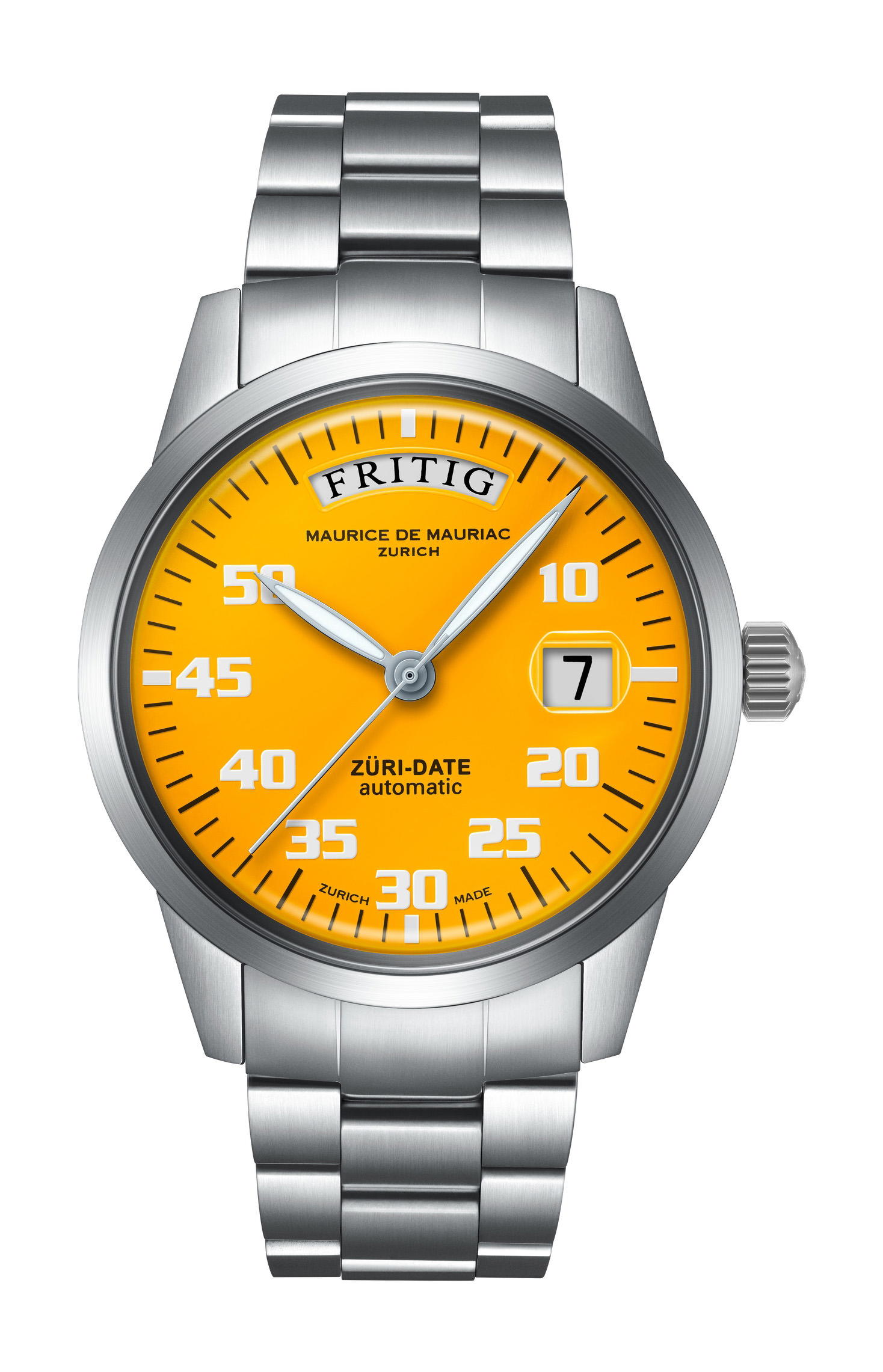 Maurice de Mauriac Automatic Date "Züri Date" Yellow