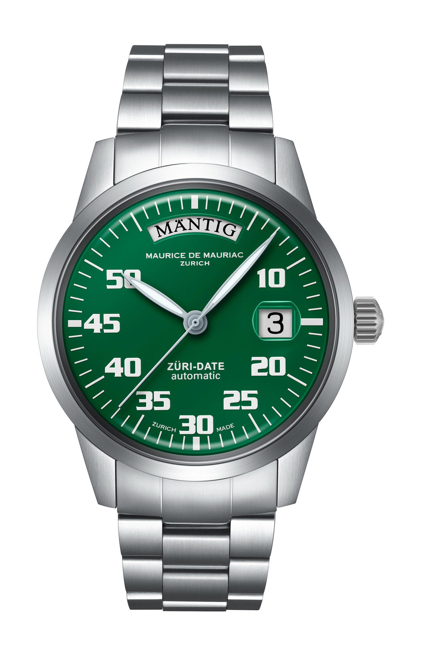 Maurice de Mauriac Automatic Date "Züri Date" Green
