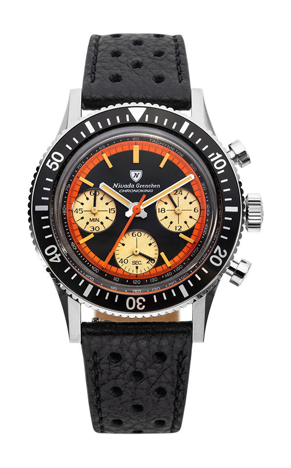 Nivada Grenchen Chronoking "Paul Newman" Orange