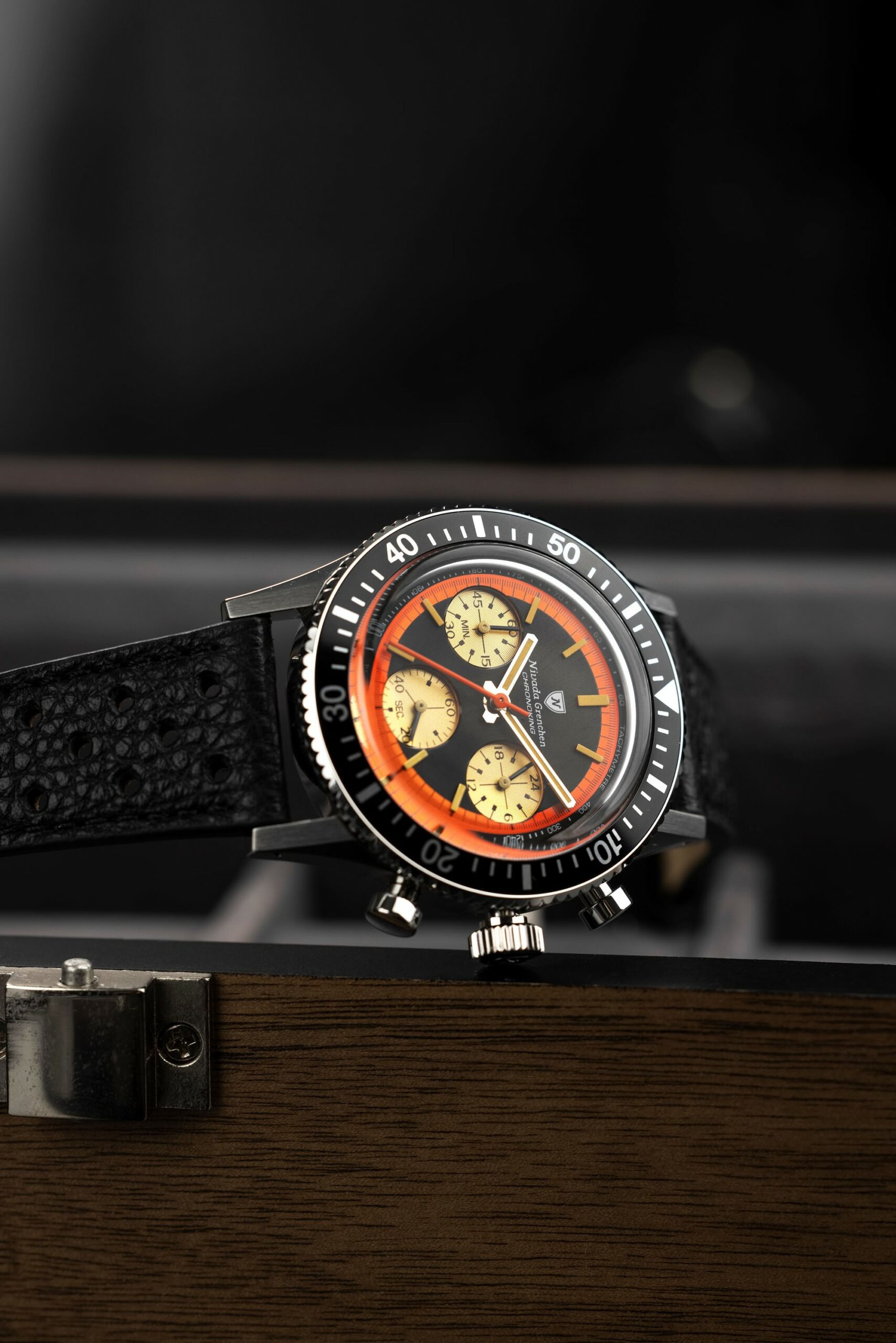 Nivada Grenchen Chronoking "Paul Newman" Orange
