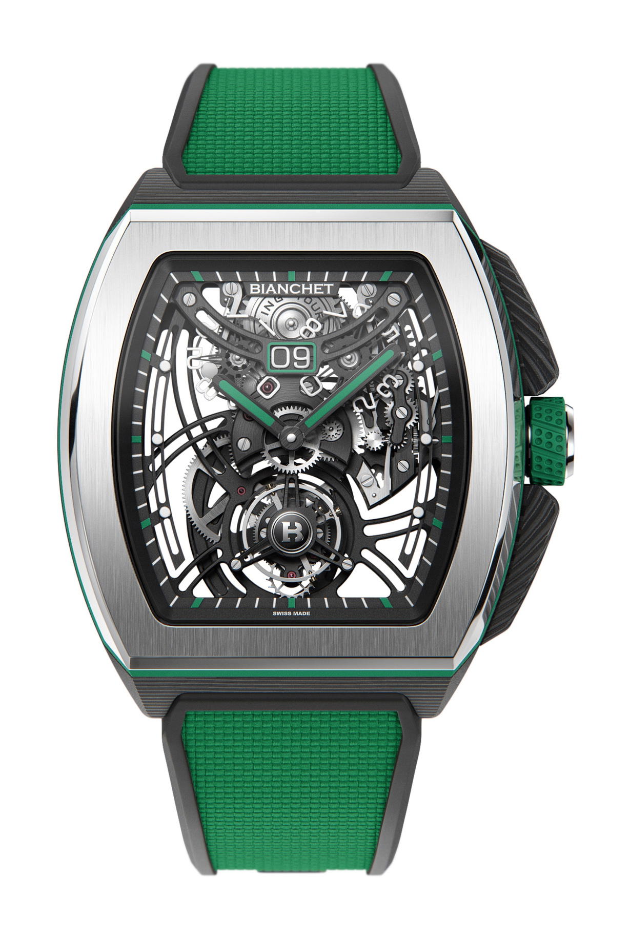 Bianchet Flying Tourbillon Grande Date B1.618 Hybrid Green