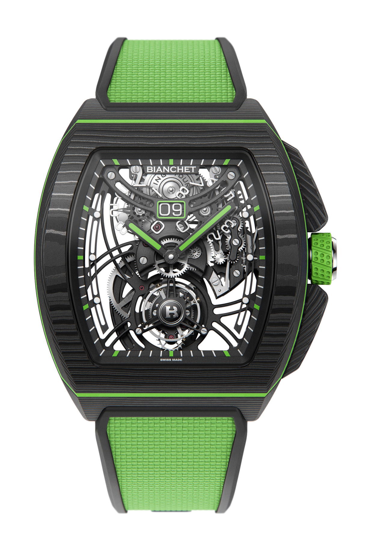 Bianchet Flying Tourbillon Grande Date B1.618 Carbon Lime