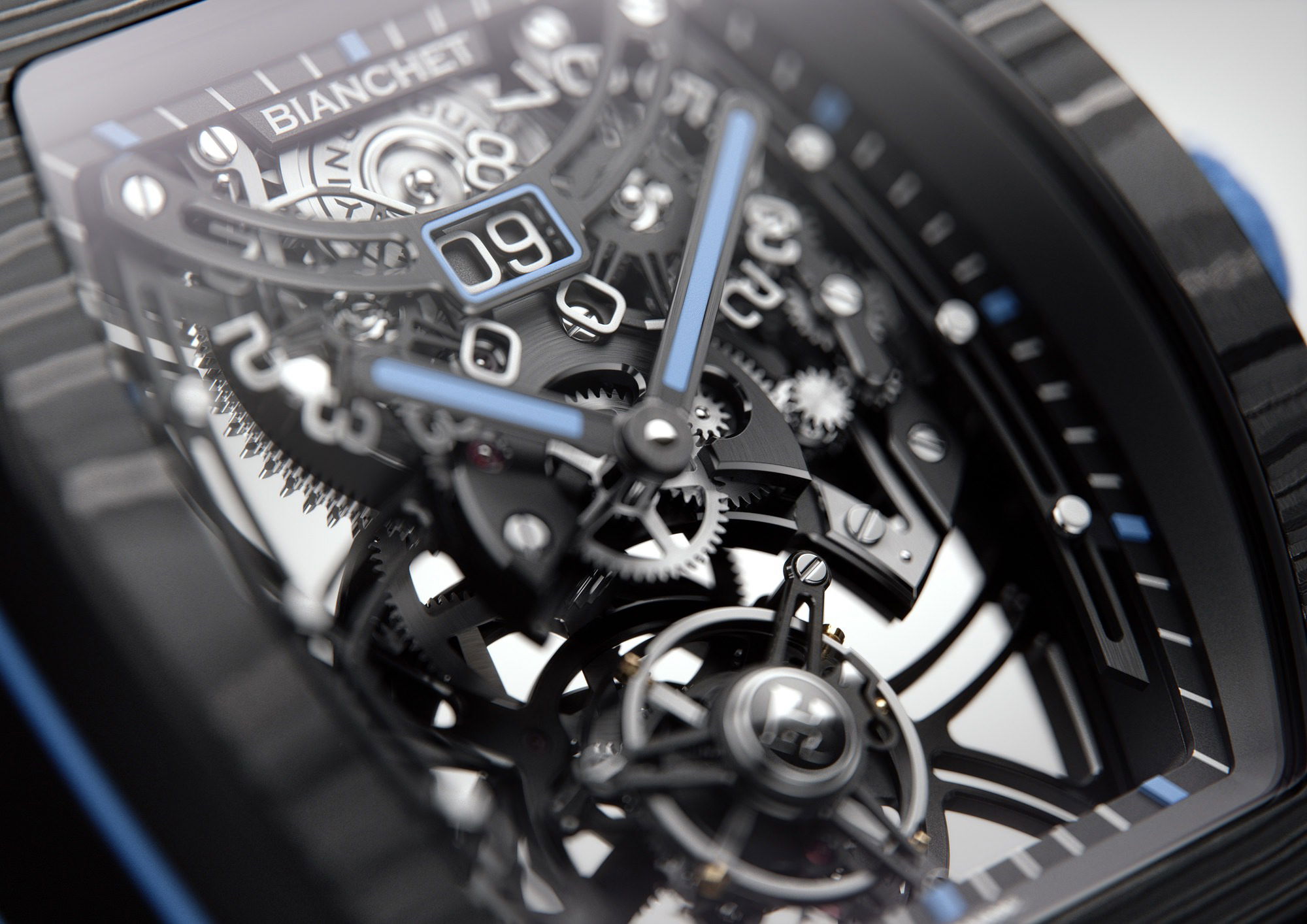 Bianchet Flying Tourbillon Grande Date B1.618 Carbon Sky Blue
