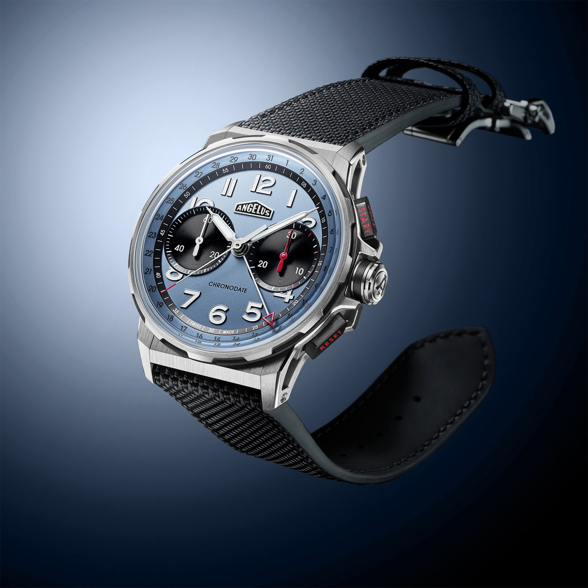 Angelus Chronodate Titanium Storm Blue