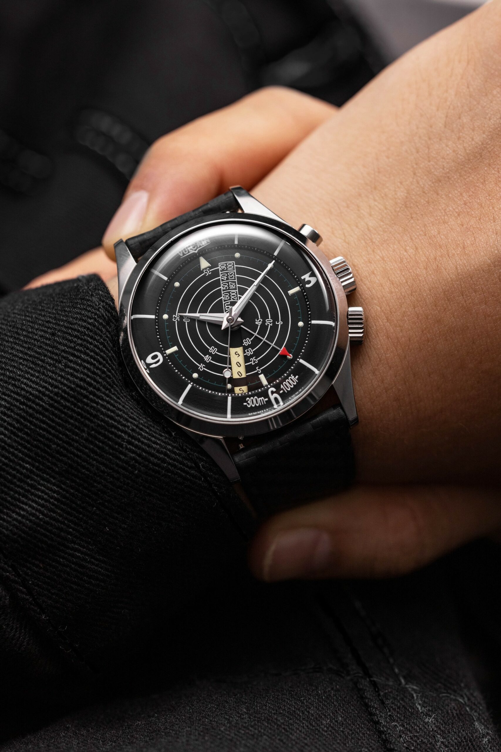 Vulcain Nautical Black White Luminova