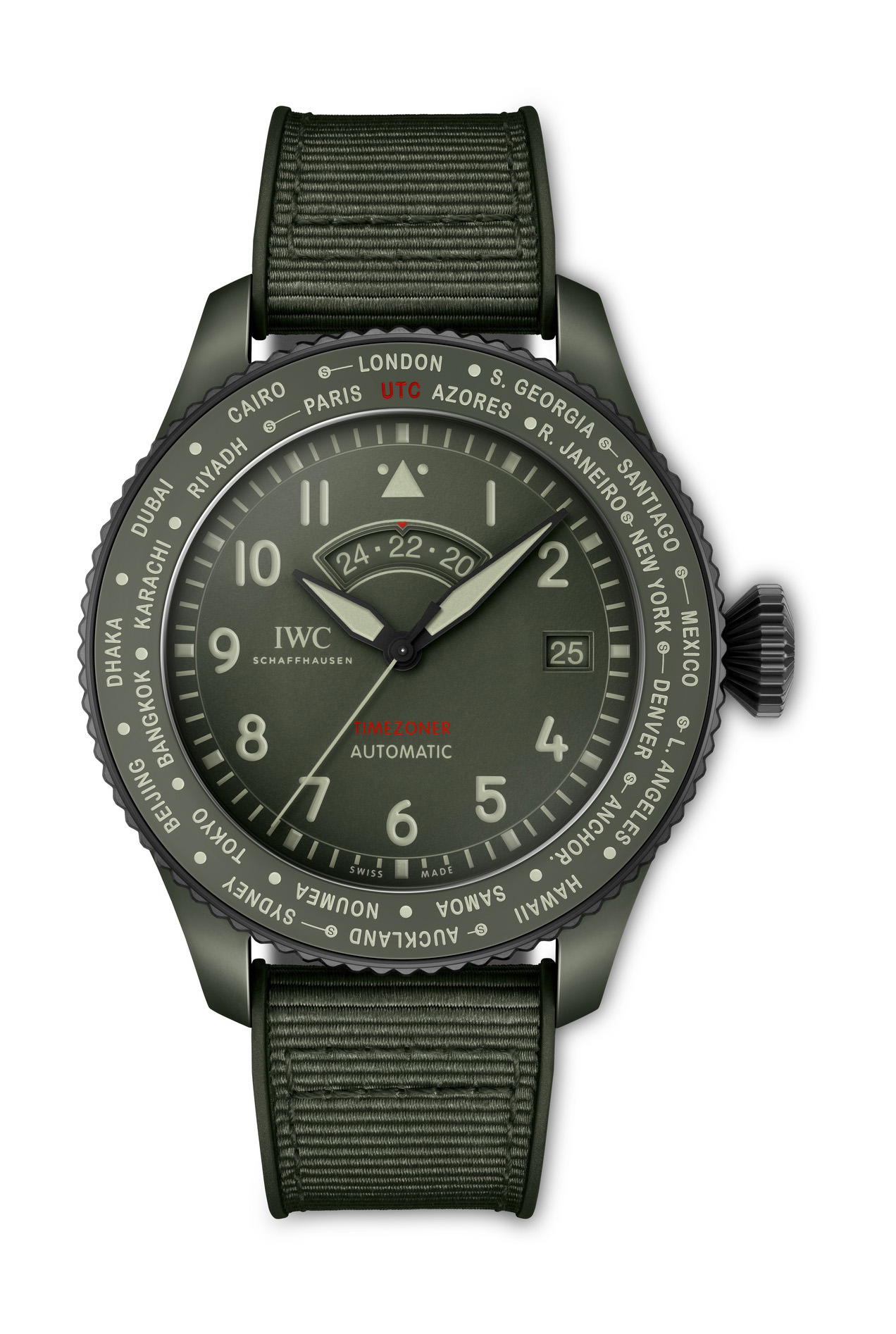 IWC Schaffhausen Pilot's Watch Timezoner Top Gun Woodland