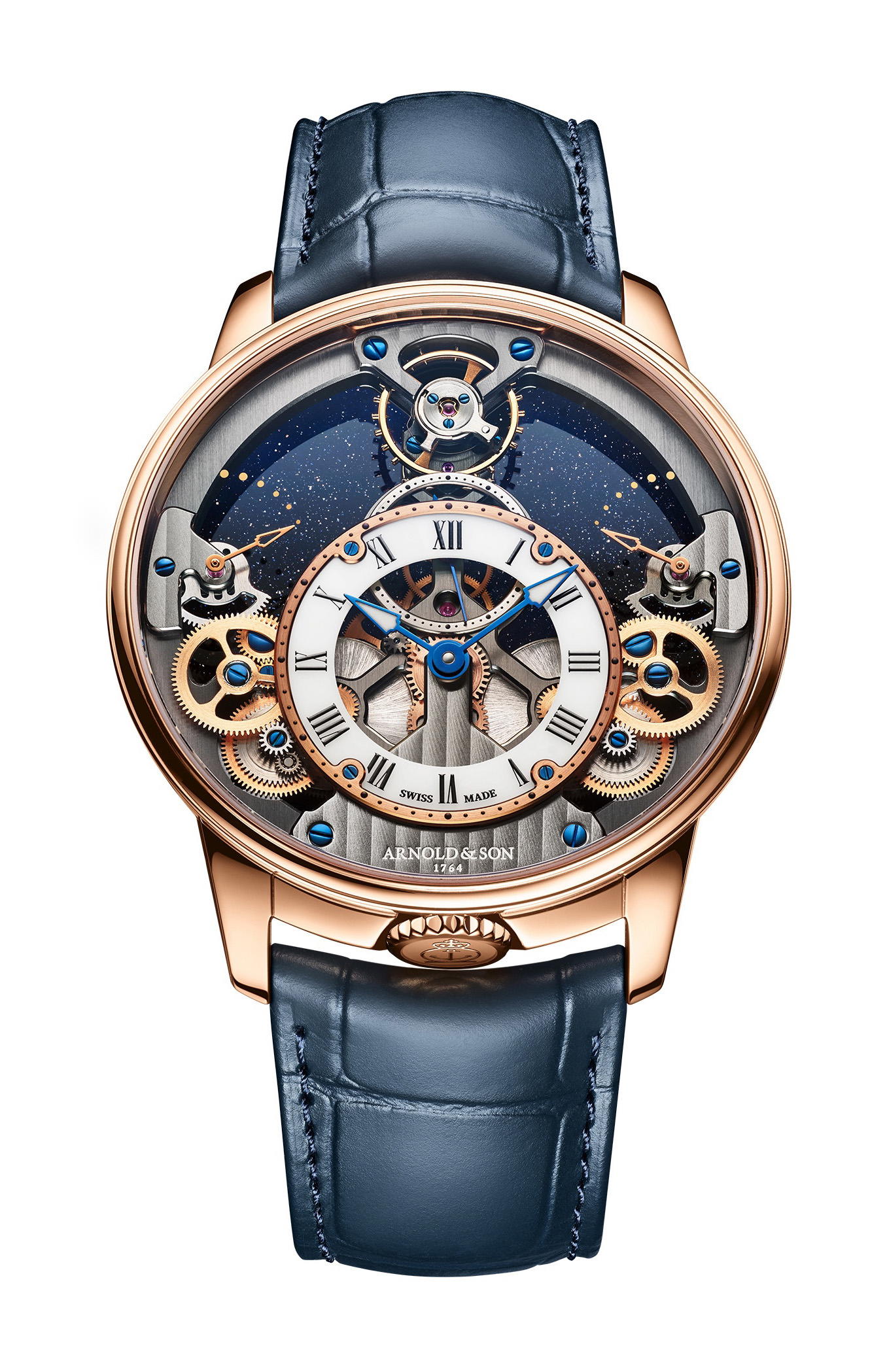 Arnold & Son Time Pyramid 42.5 Red Gold