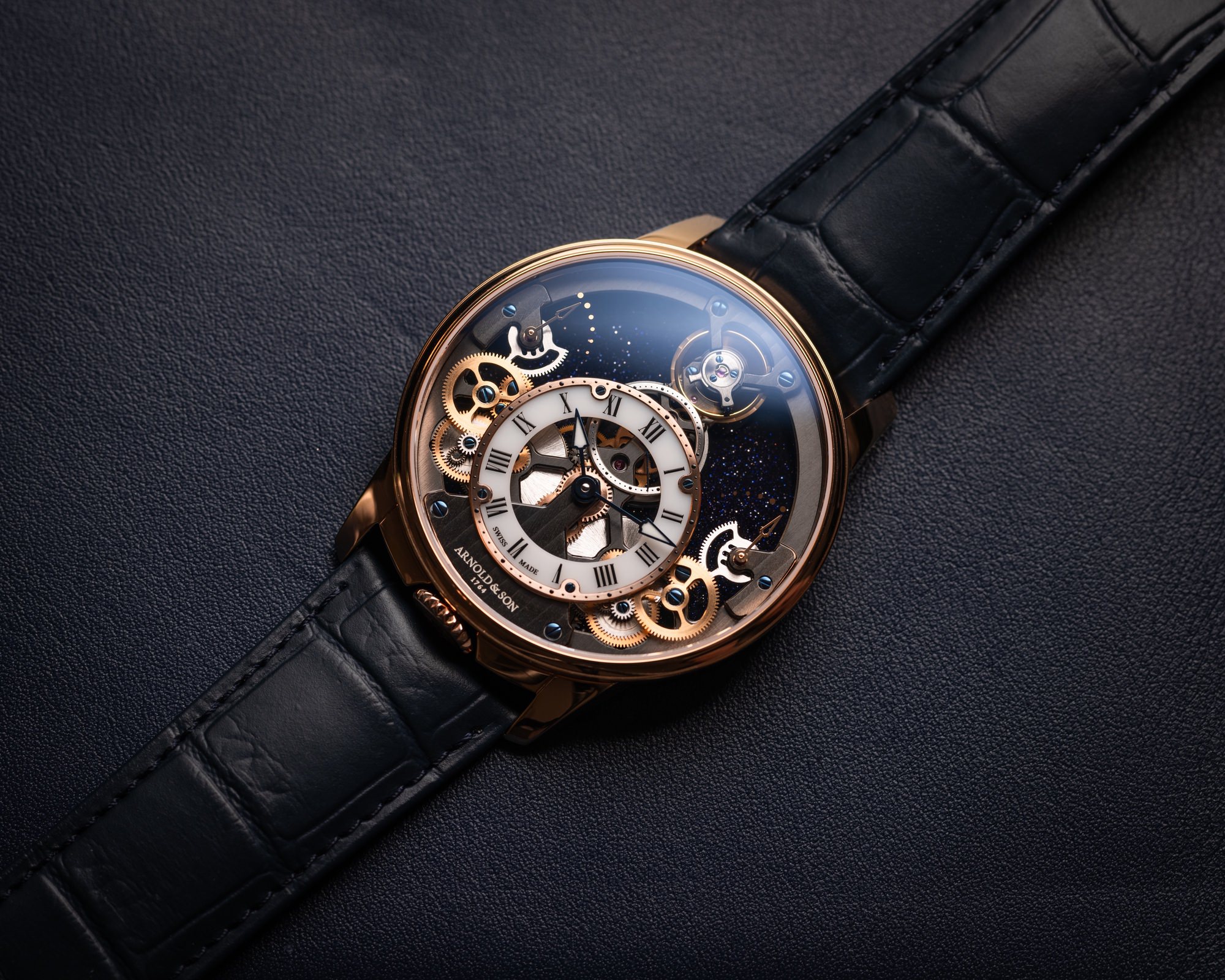 Arnold & Son Time Pyramid 42.5 Red Gold