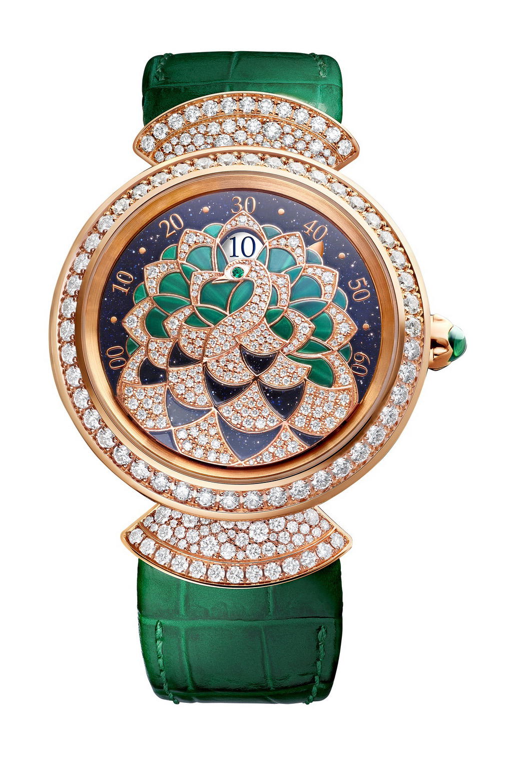 Bvlgari Divas' Dream Peacock Precious Marquetry Jumping Hour
