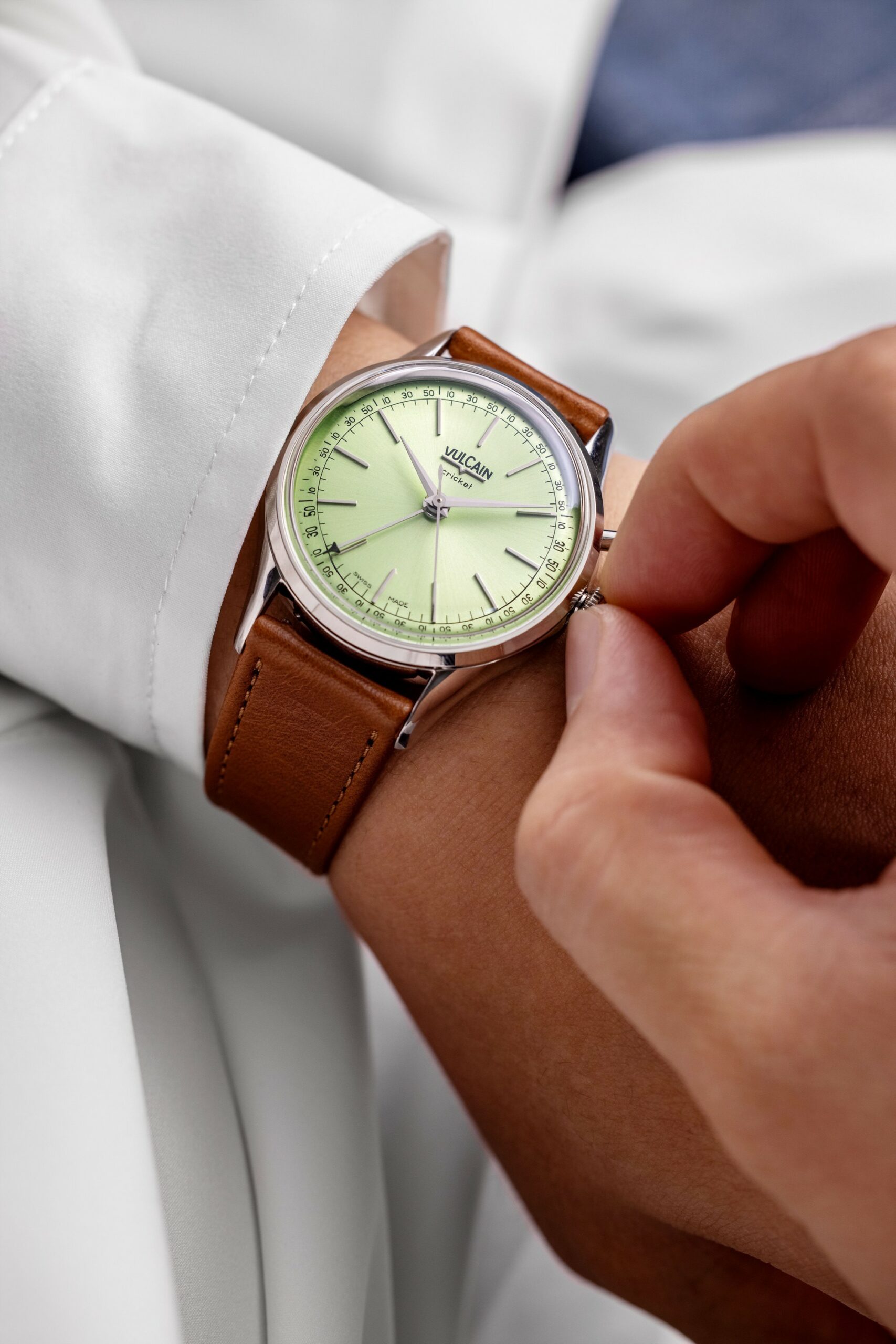 Vulcain Cricket President 39 Pistachio Green