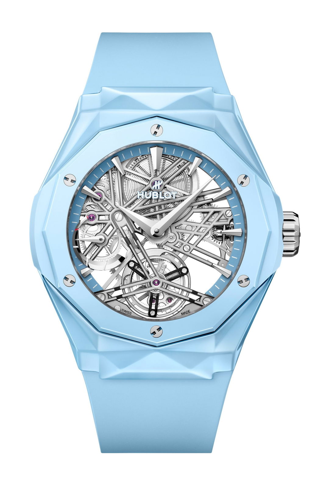 オーシャンブルードルフィン輝く未来へオルゴブレスレット Hublot Classic Fusion Tourbillon Orlinski Ceramic Sky Blue