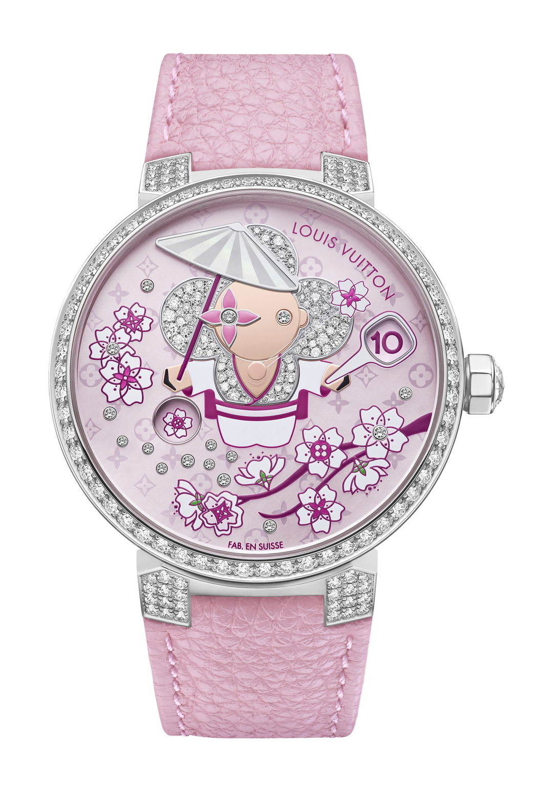 Louis Vuitton Tambour Slim Vivienne Jumping Hours Sakura
